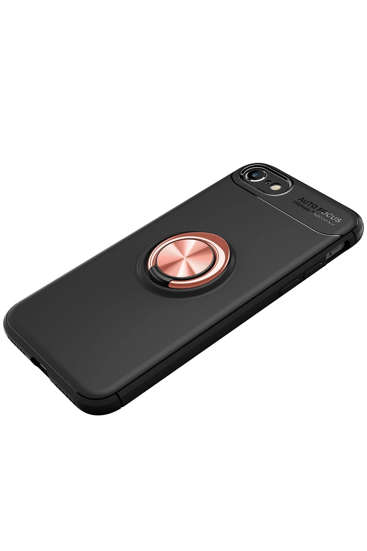 Newface Apple iPhone 7 Kılıf Range Yüzüklü Silikon - Siyah-Gold — görsel 2