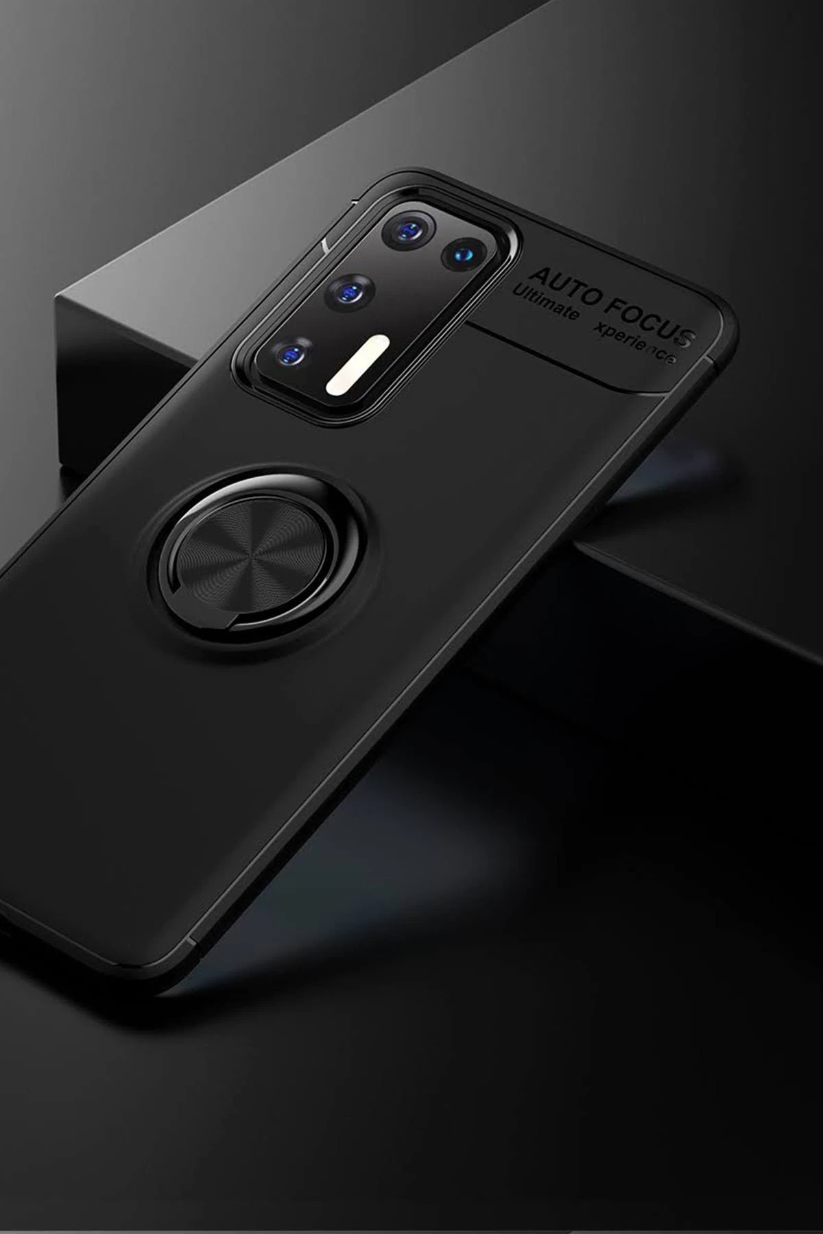 Newface Huawei P40 Kılıf Range Yüzüklü Silikon - Siyah
