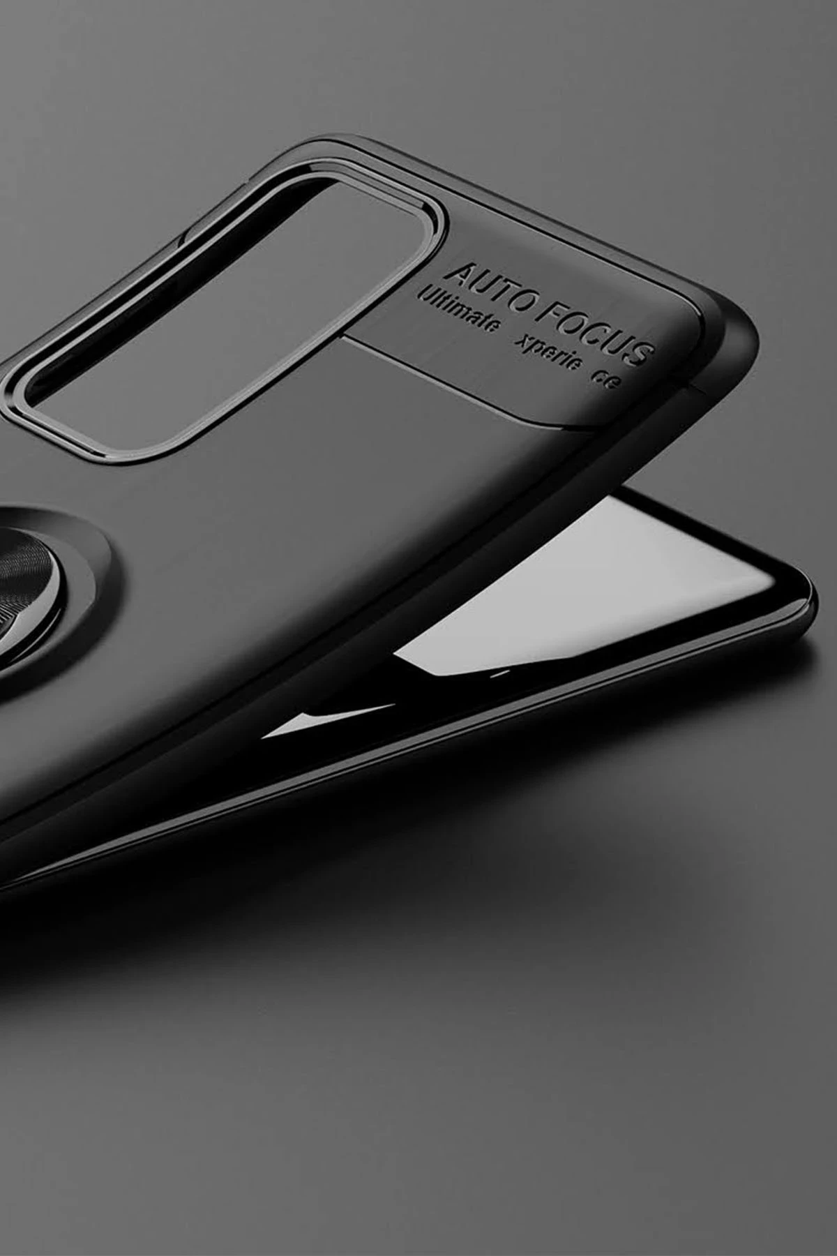 Newface Huawei P40 Kılıf Range Yüzüklü Silikon - Siyah