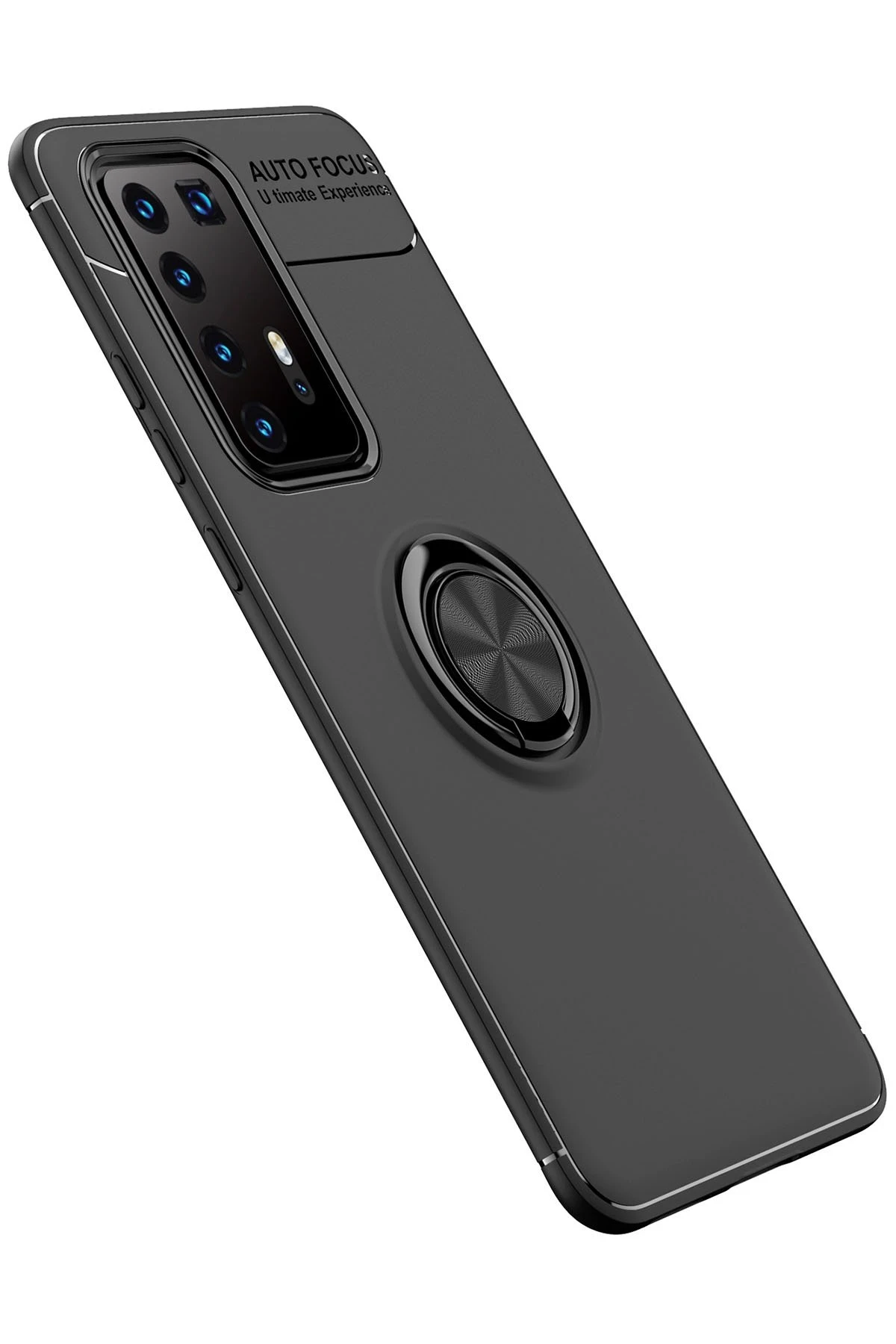 Newface Huawei P40 Pro Kılıf Range Yüzüklü Silikon - Siyah