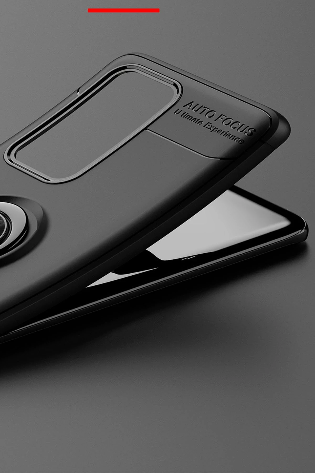 Newface Huawei P40 Pro Kılıf Range Yüzüklü Silikon - Siyah