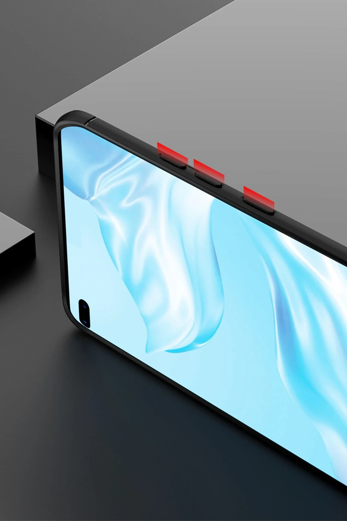 Newface Huawei P40 Pro Kılıf Range Yüzüklü Silikon - Siyah — görsel 7