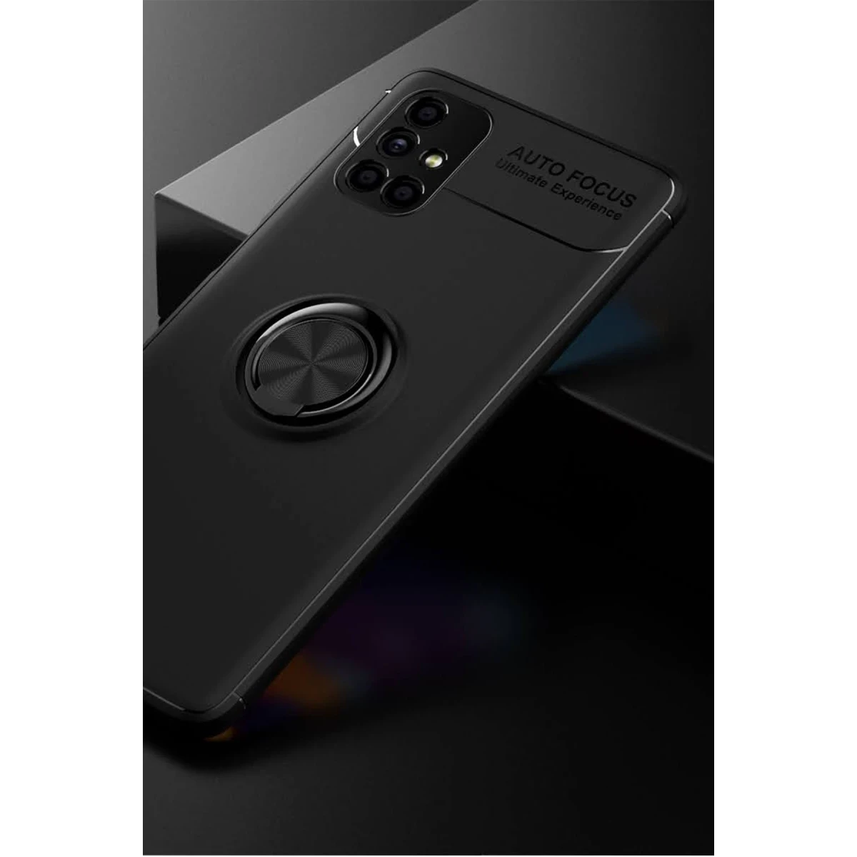 Newface Samsung Galaxy M51 Kılıf Range Yüzüklü Silikon - Siyah — görsel 9