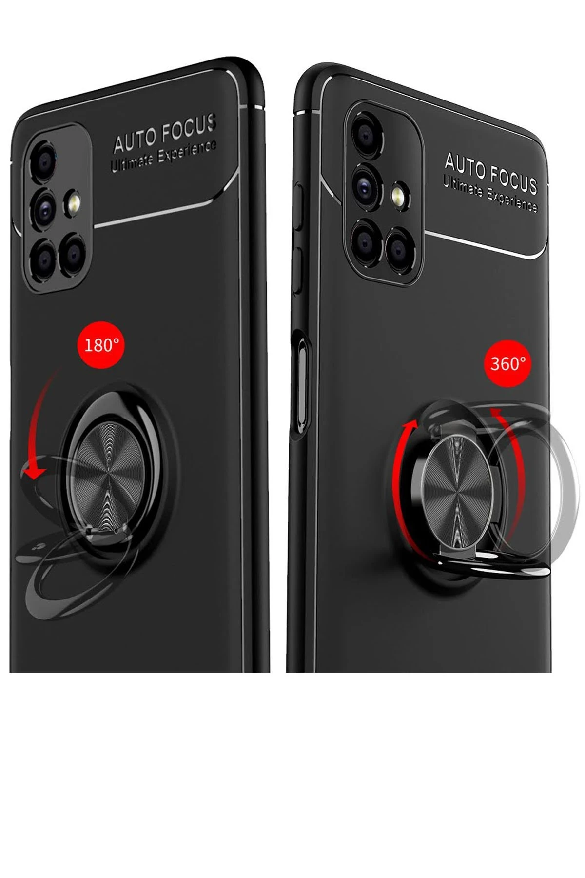 Newface Samsung Galaxy M51 Kılıf Range Yüzüklü Silikon - Siyah — görsel 3