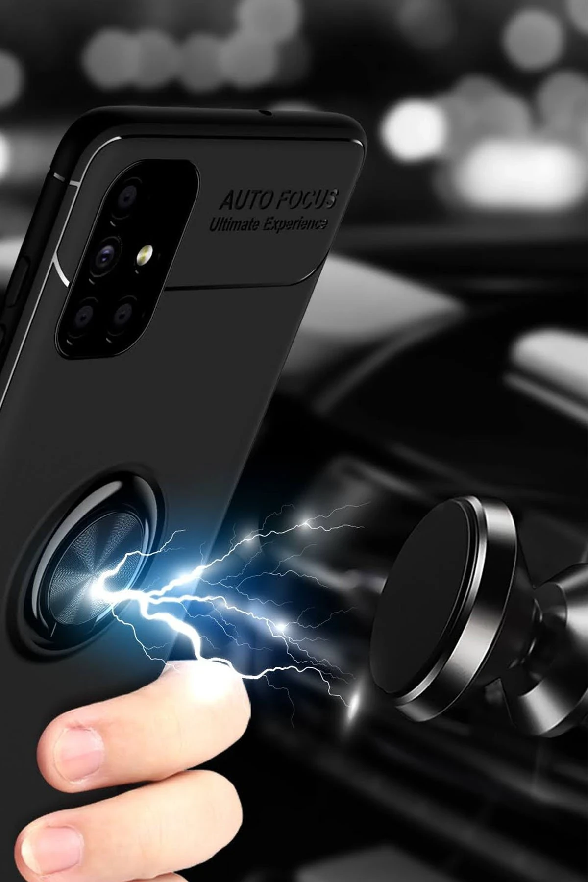 Newface Samsung Galaxy M51 Kılıf Range Yüzüklü Silikon - Siyah — görsel 4
