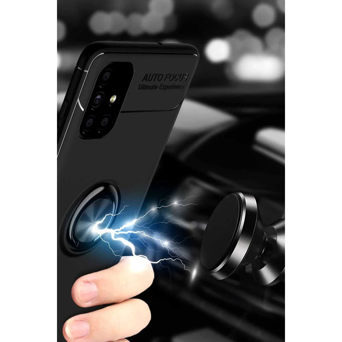 Newface Samsung Galaxy M51 Kılıf Range Yüzüklü Silikon - Siyah — görsel 11