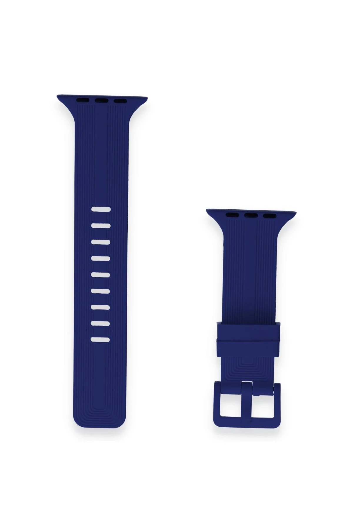 Newface Apple Watch 38mm KR408 Çizgili Silikon Kordon - Lacivert