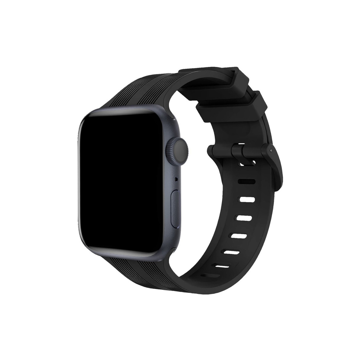 Newface Apple Watch 42mm KR408 Çizgili Silikon Kordon - Siyah — görsel 7