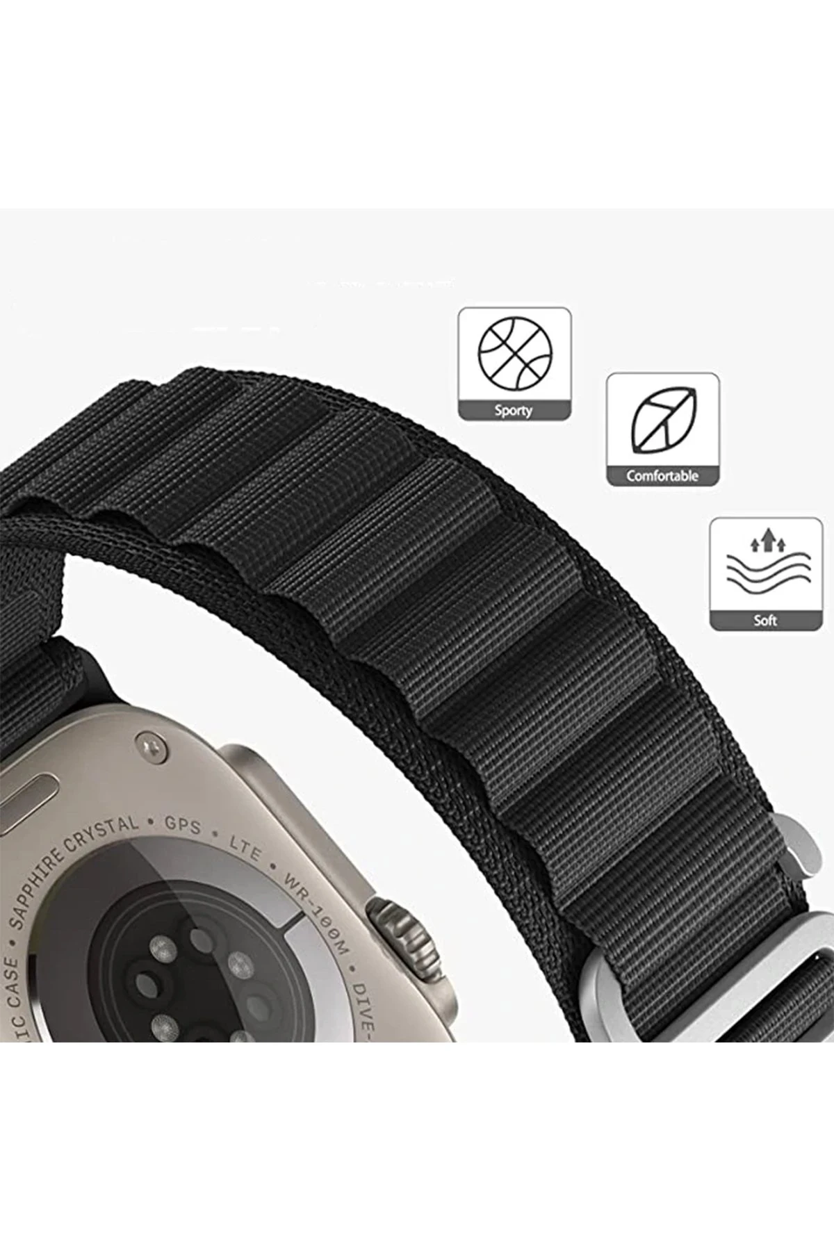 Newface Apple Watch 38mm Mountain Kordon - Siyah — görsel 4
