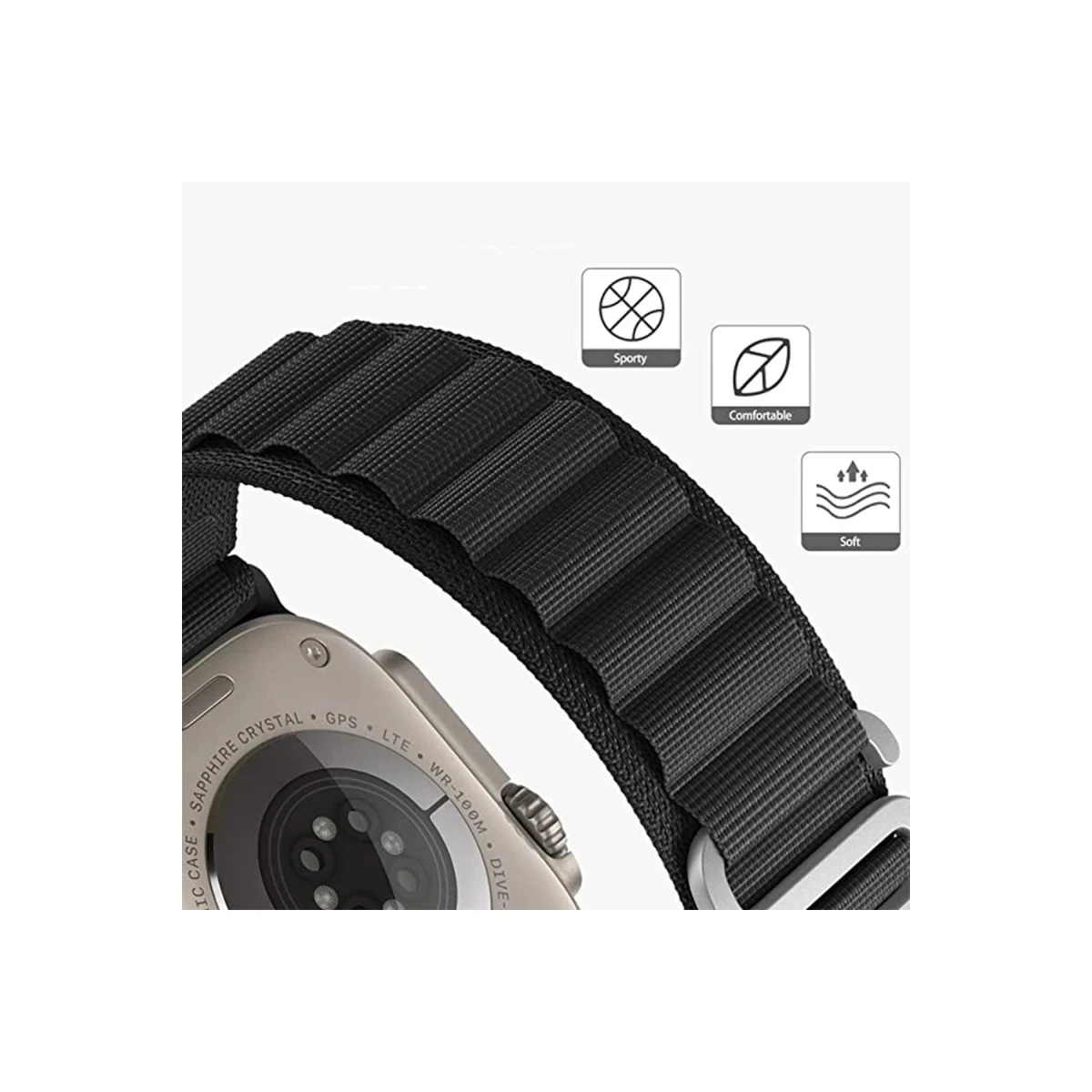 Newface Apple Watch 38mm Mountain Kordon - Siyah — görsel 10