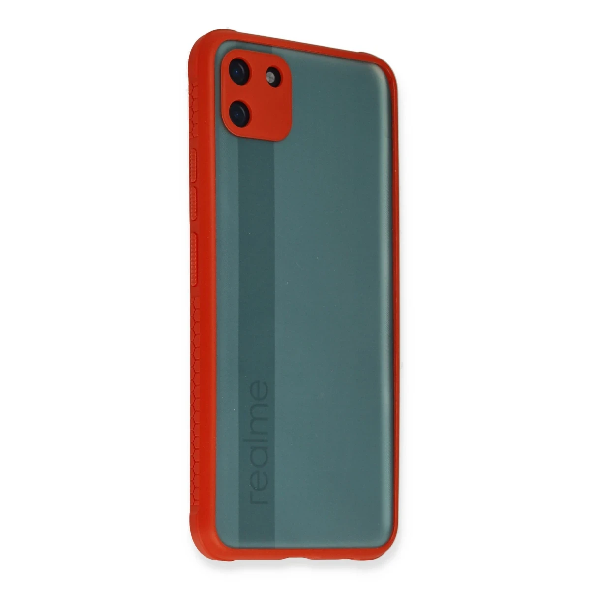Newface Realme C11 Kılıf Miami Şeffaf Silikon - Kırmızı — görsel 4