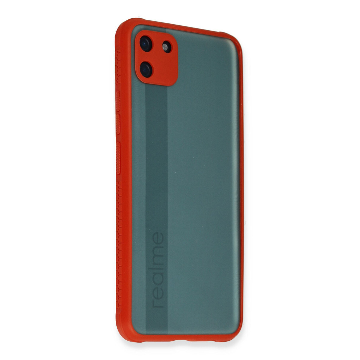 Newface Realme C11 Kılıf Miami Şeffaf Silikon - Kırmızı — görsel 7