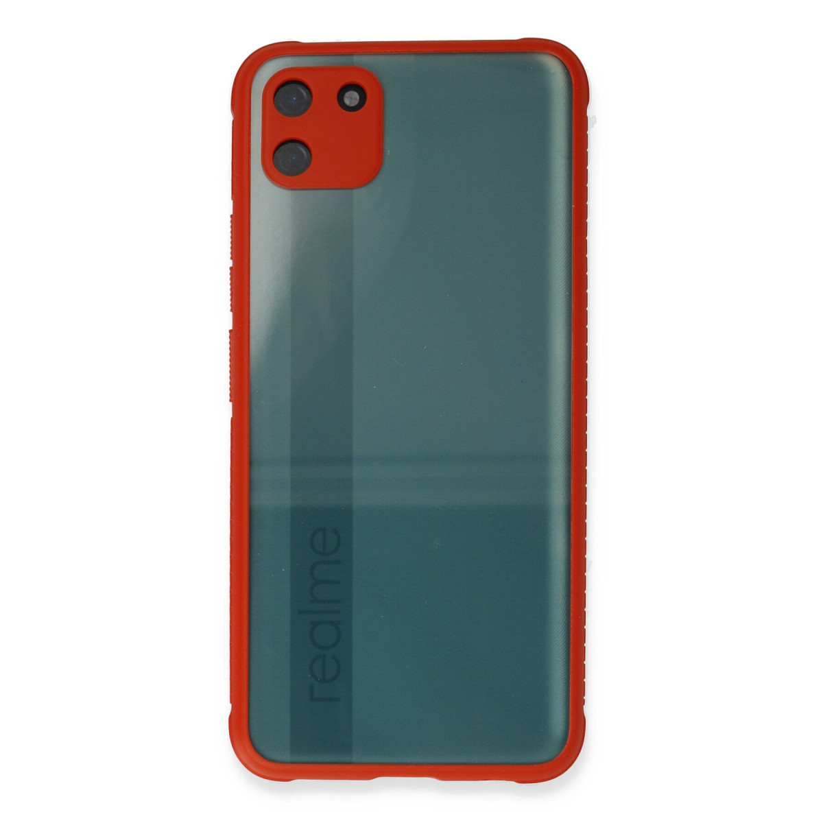 Newface Realme C11 Kılıf Miami Şeffaf Silikon - Kırmızı — görsel 8