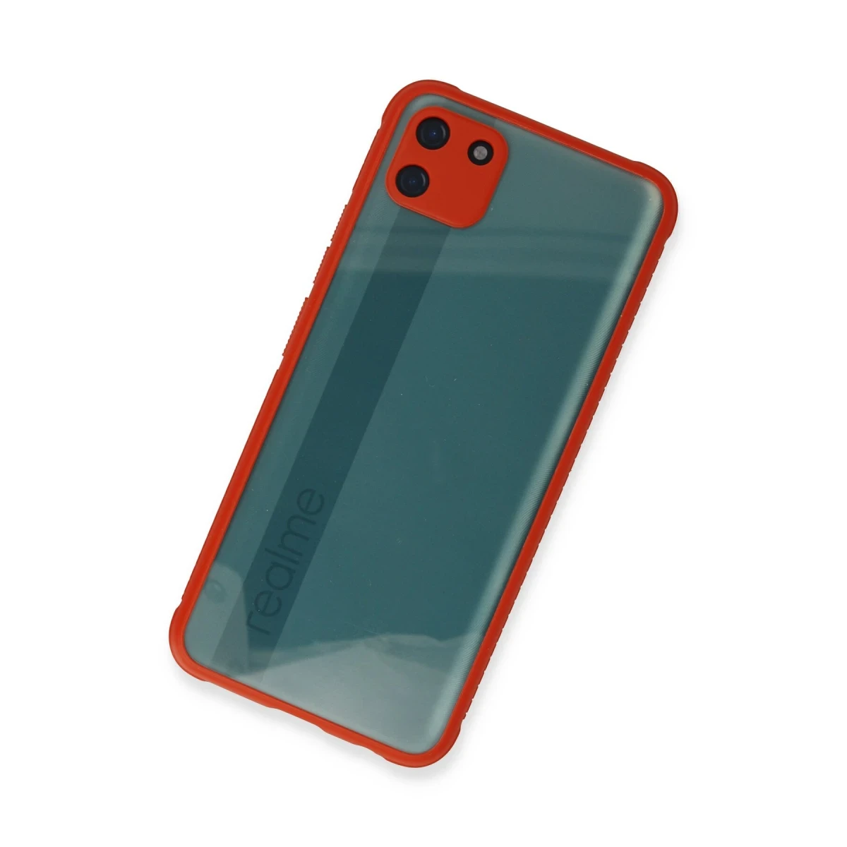 Newface Realme C11 Kılıf Miami Şeffaf Silikon - Kırmızı — görsel 6