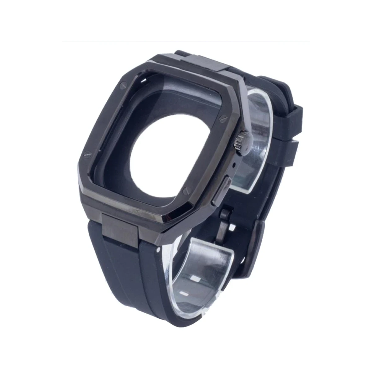 Newface Apple Watch 45mm KR402 Metal Kasa Silikon Kordon - Siyah — görsel 2