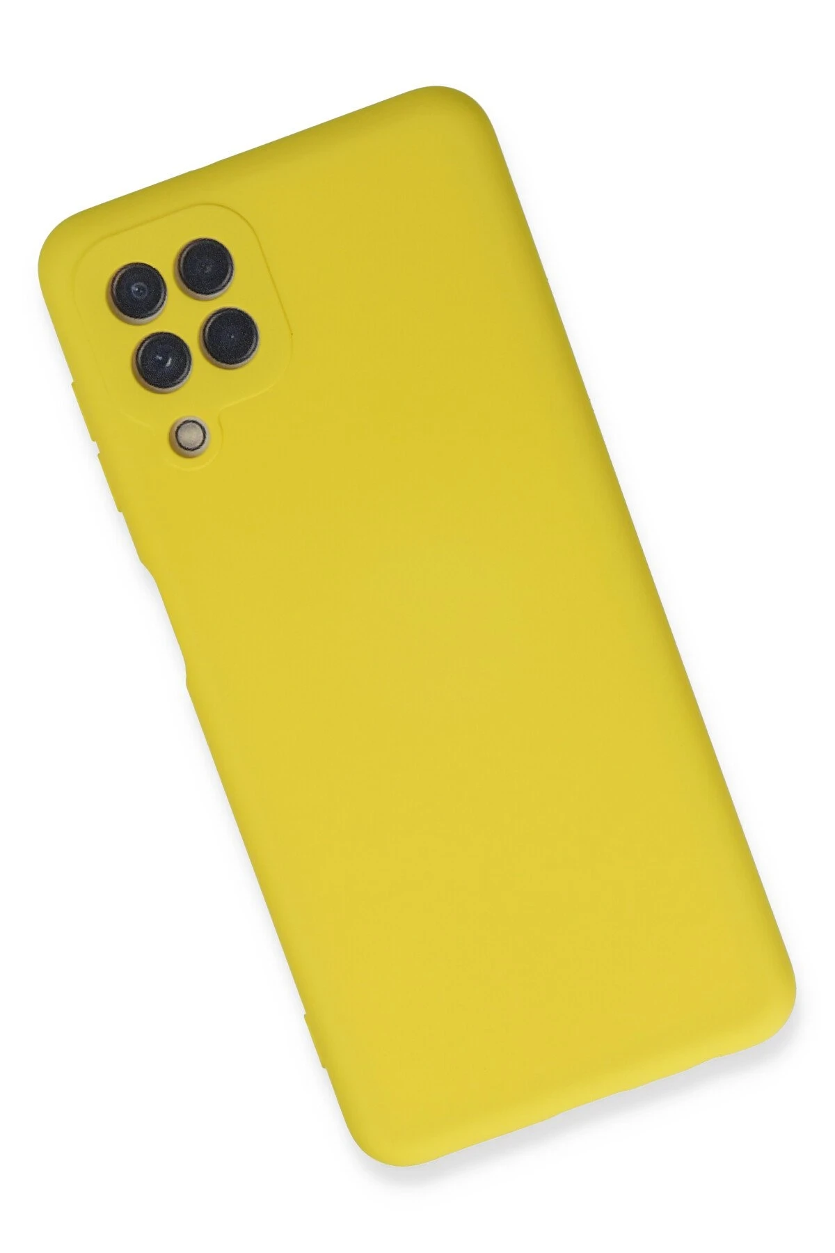 Newface Samsung Galaxy A22 Kılıf Nano içi Kadife Silikon - Sarı