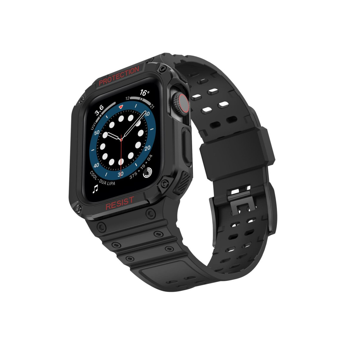 Newface Apple Watch 42mm KR401 Silikon Kordon - Siyah — görsel 3