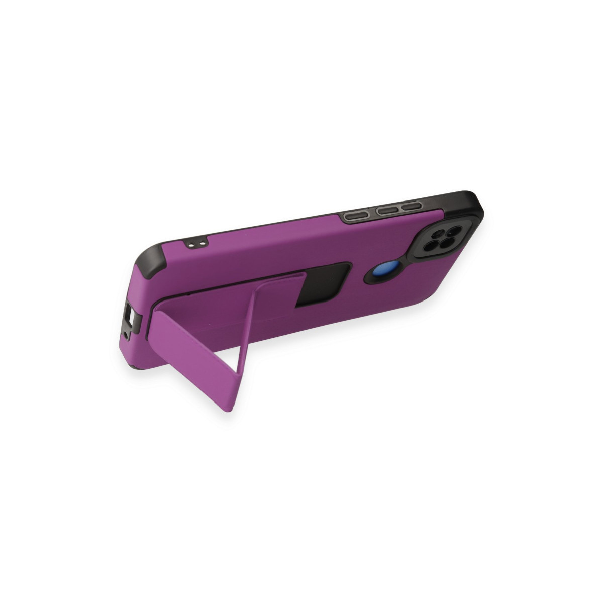 Newface Xiaomi Redmi 9C Kılıf Mega Standlı Silikon - Mor — görsel 11