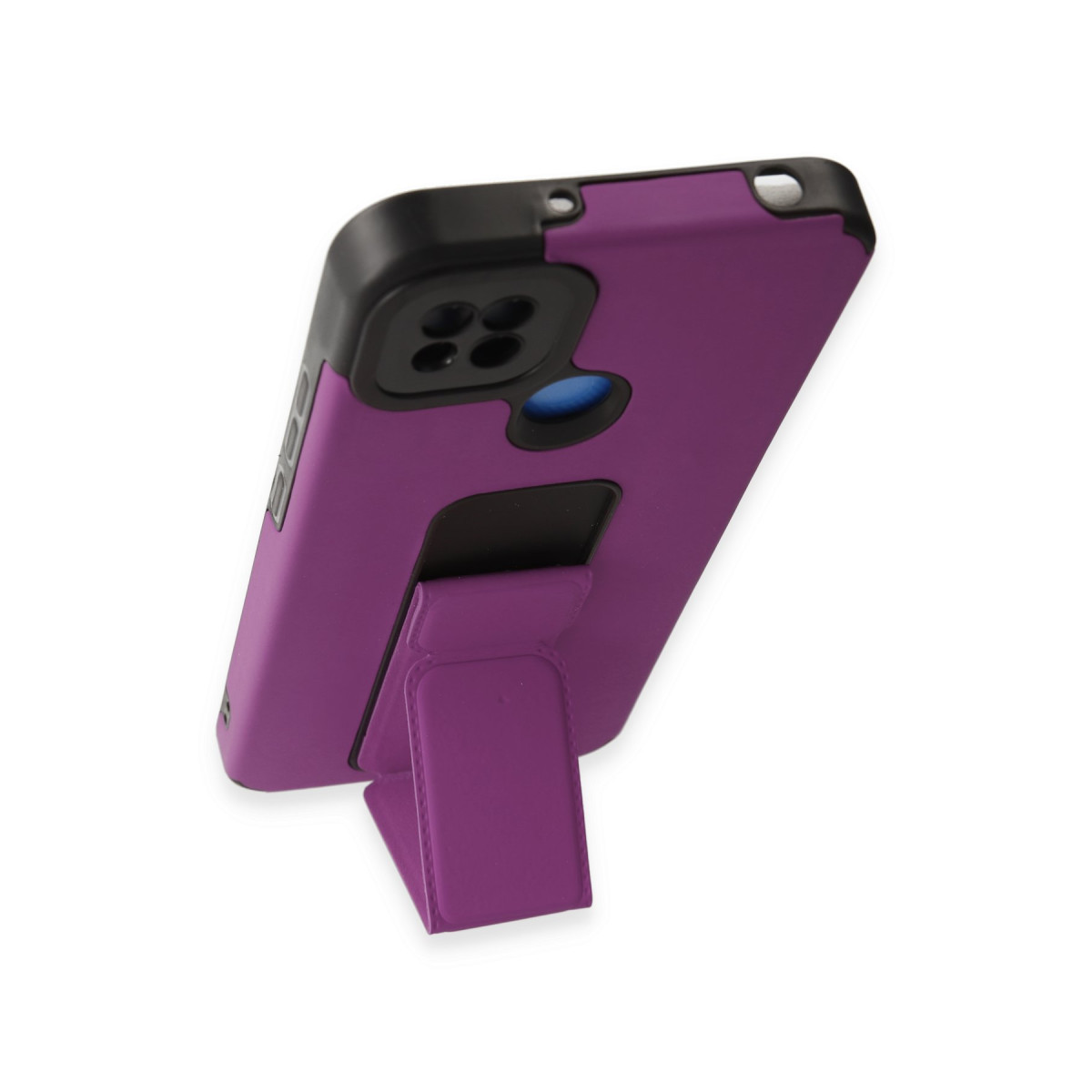 Newface Xiaomi Redmi 9C Kılıf Mega Standlı Silikon - Mor — görsel 12