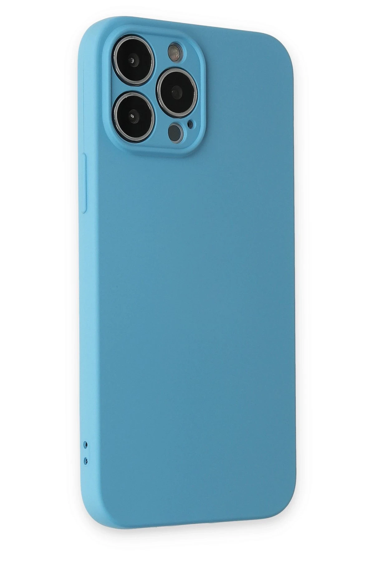 Newface iPhone 13 Pro Kılıf Nano içi Kadife Silikon - Mavi