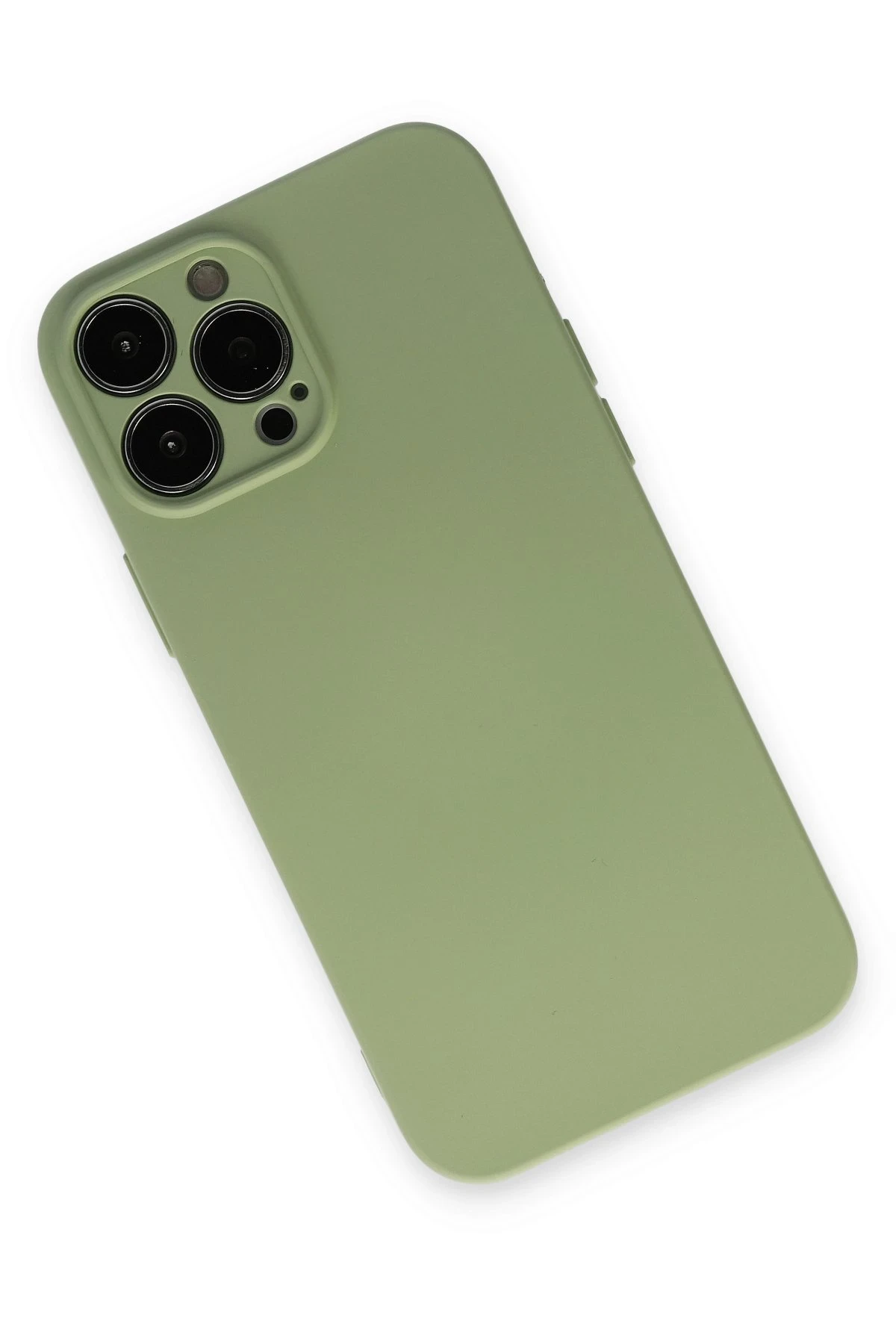 Newface iPhone 13 Pro Kılıf Nano içi Kadife Silikon - Yeşil