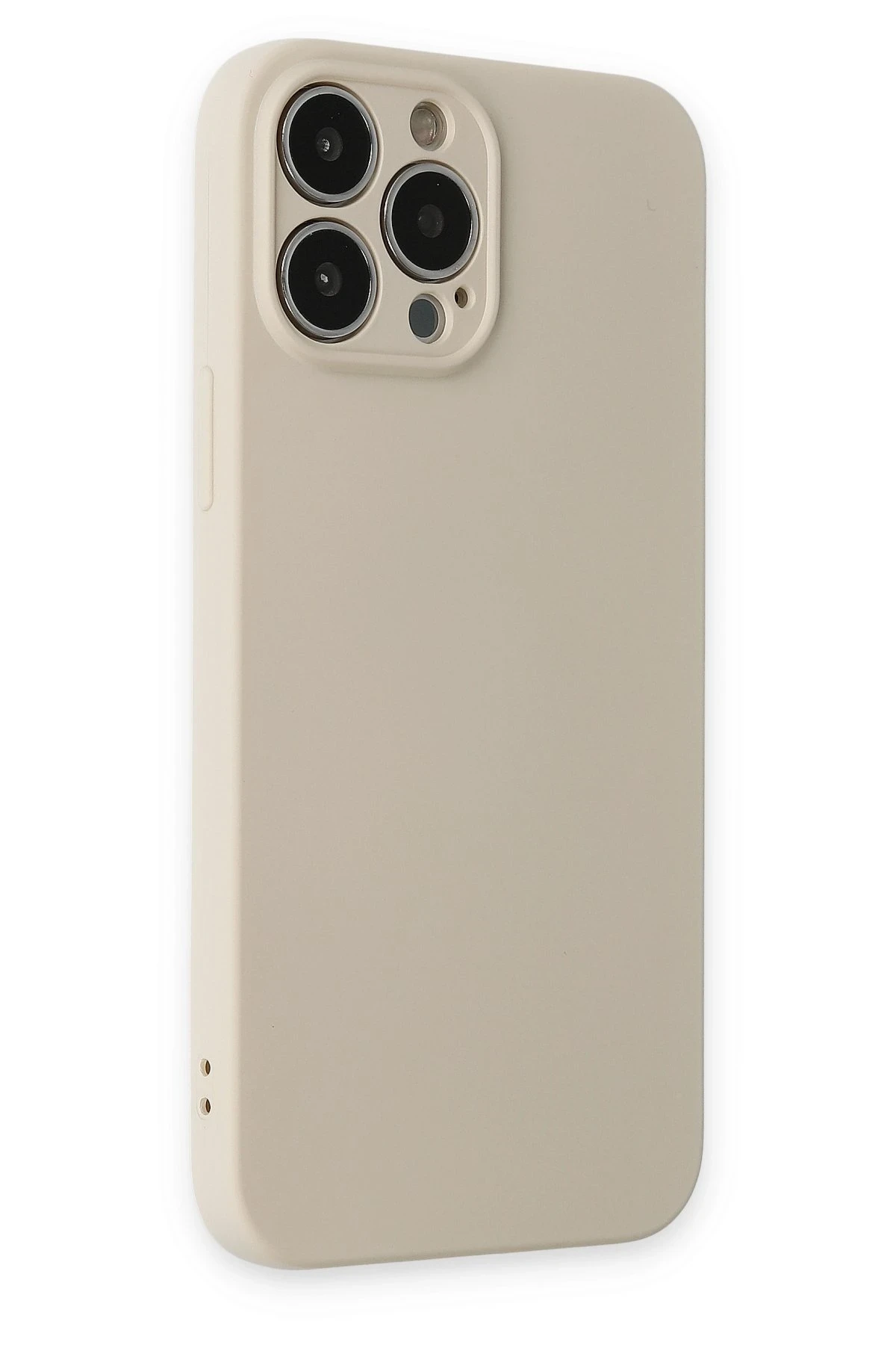 Newface iPhone 13 Pro Kılıf Nano içi Kadife Silikon - Bej