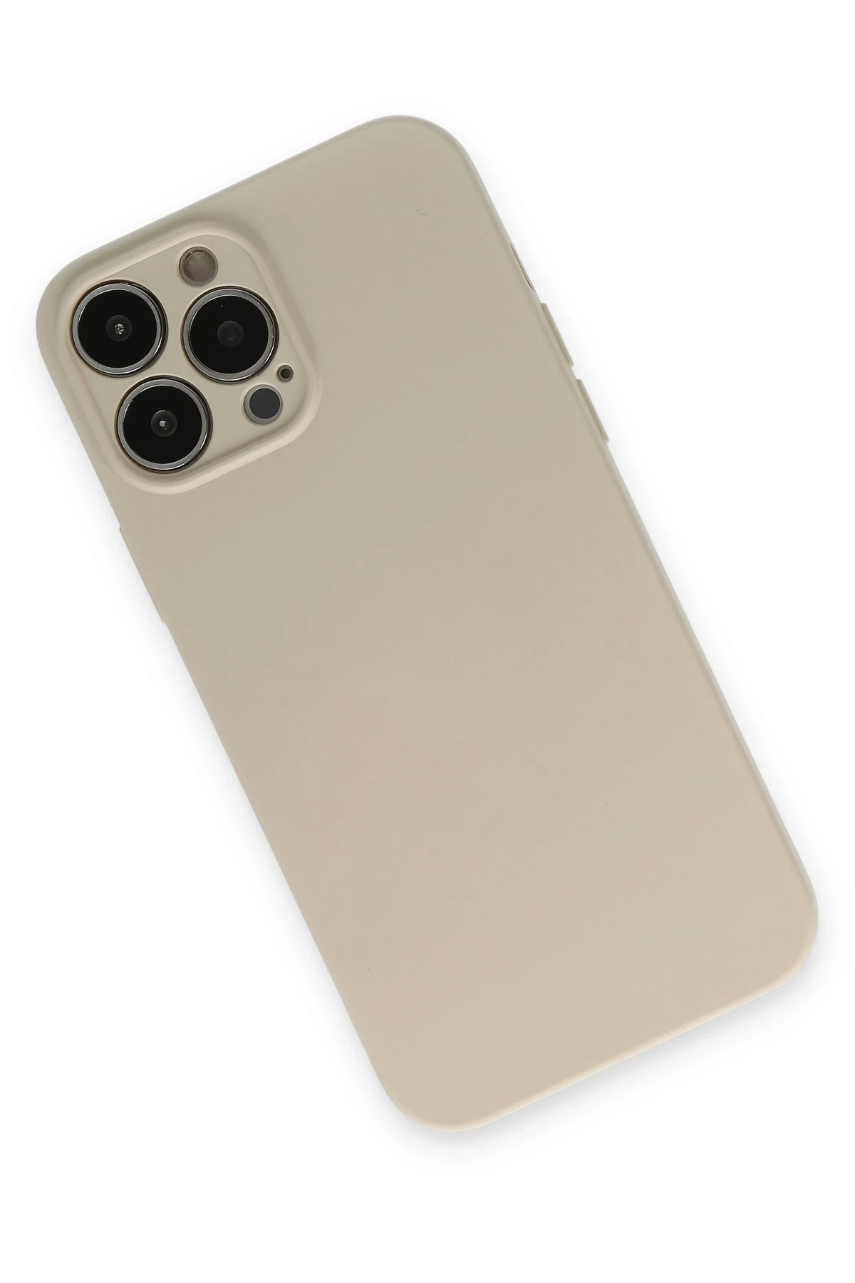 Newface iPhone 13 Pro Kılıf Nano içi Kadife Silikon - Bej