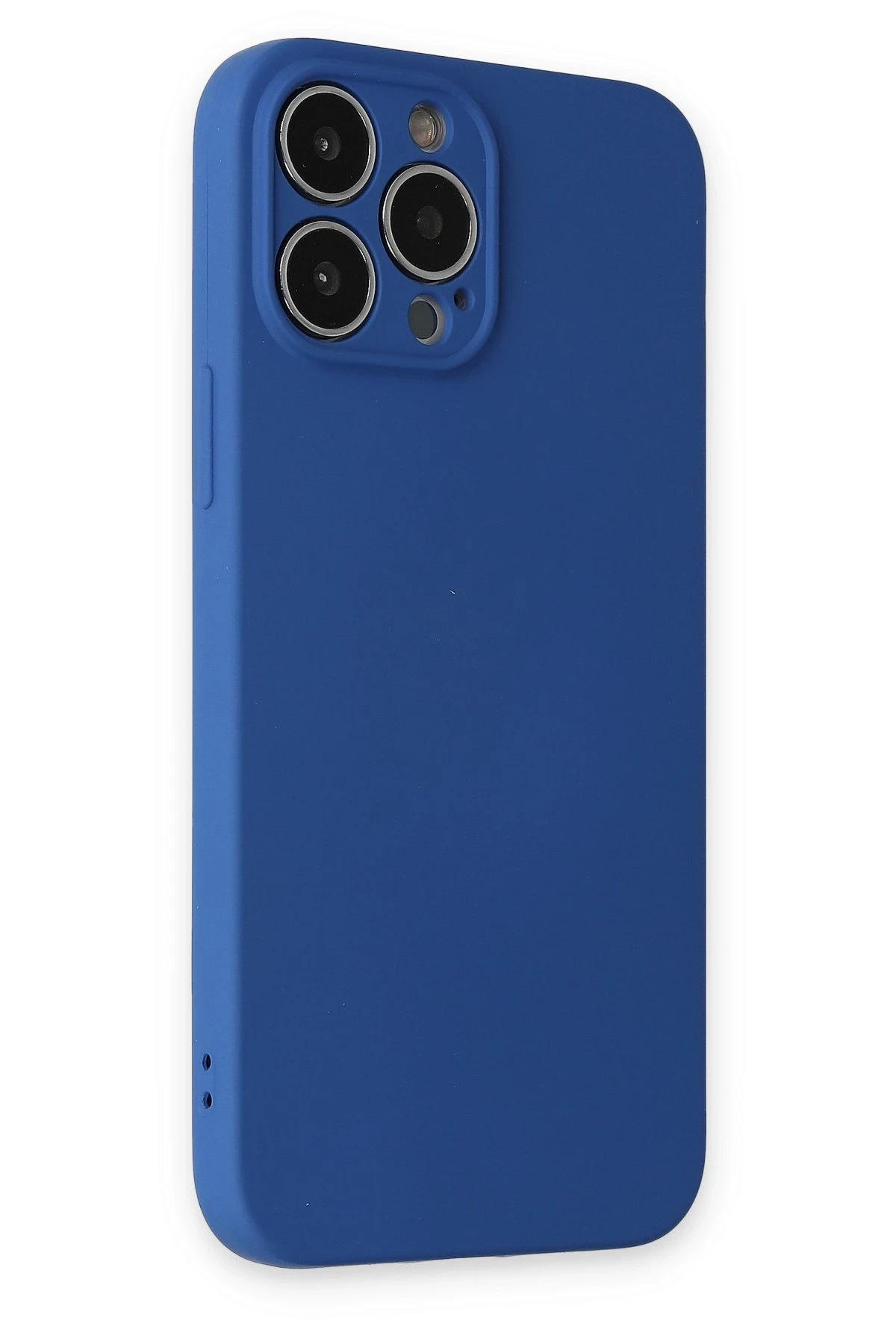 Newface iPhone 13 Pro Kılıf Nano içi Kadife Silikon - Lacivert