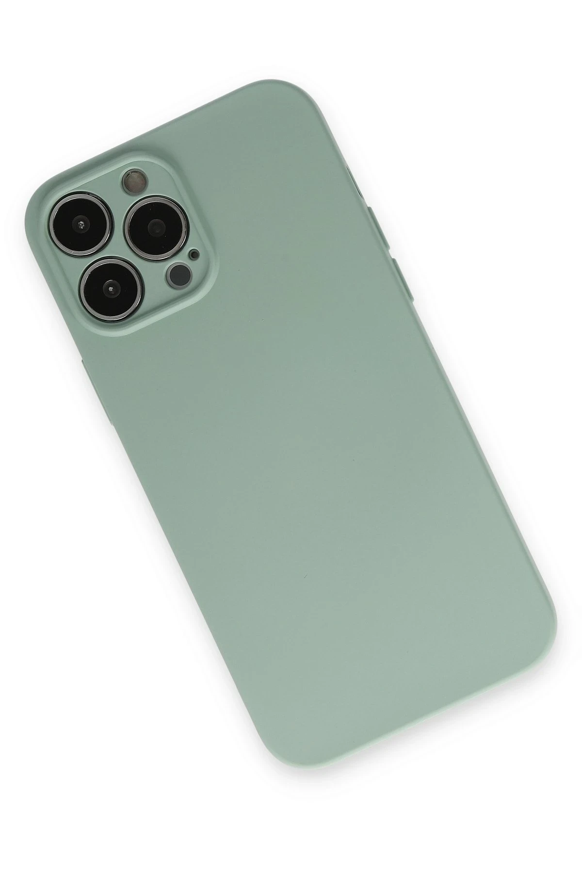 Newface iPhone 13 Pro Kılıf Nano içi Kadife Silikon - Su Yeşili