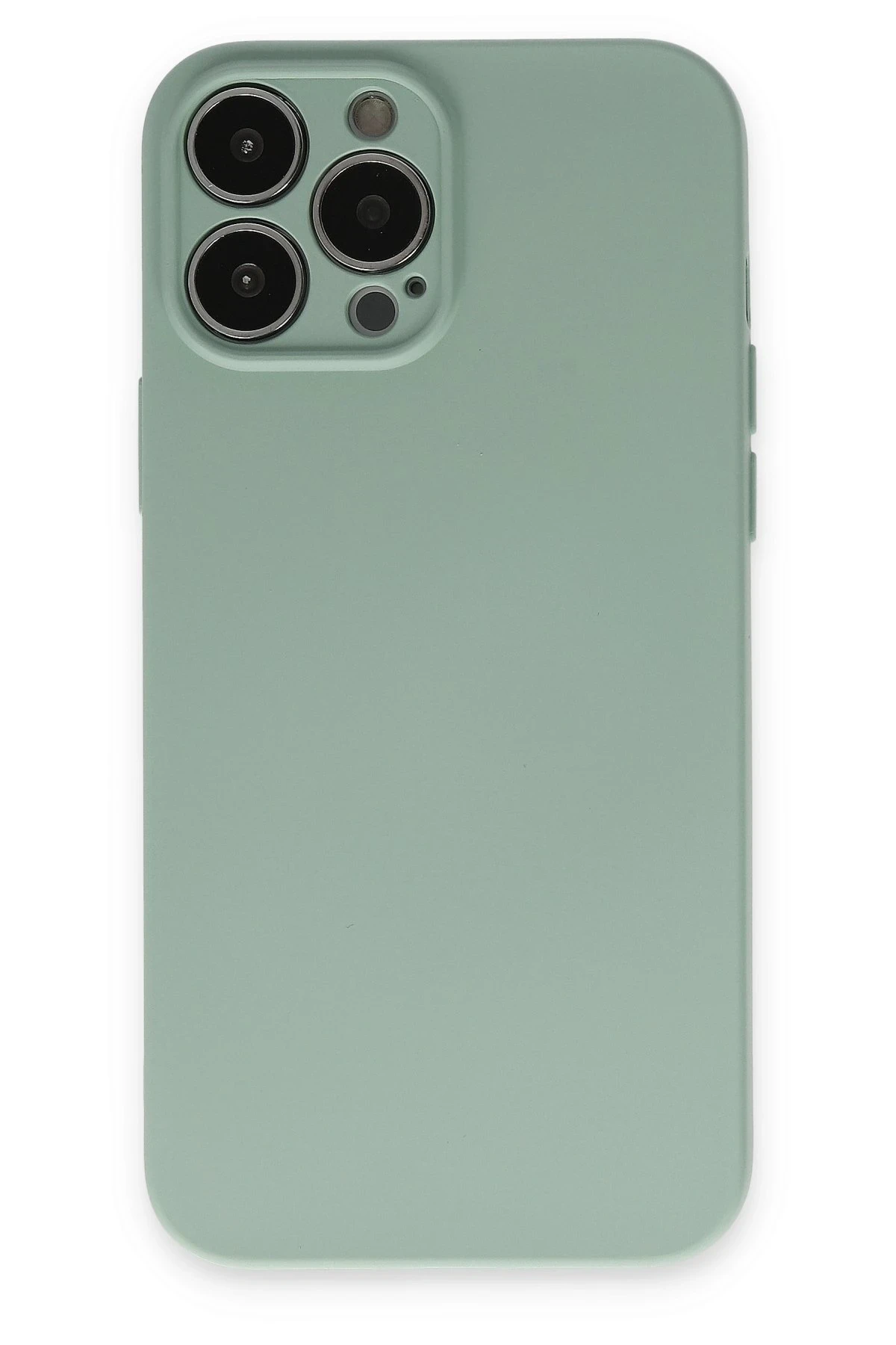 Newface iPhone 13 Pro Max Kılıf Nano içi Kadife Silikon - Su Yeşili