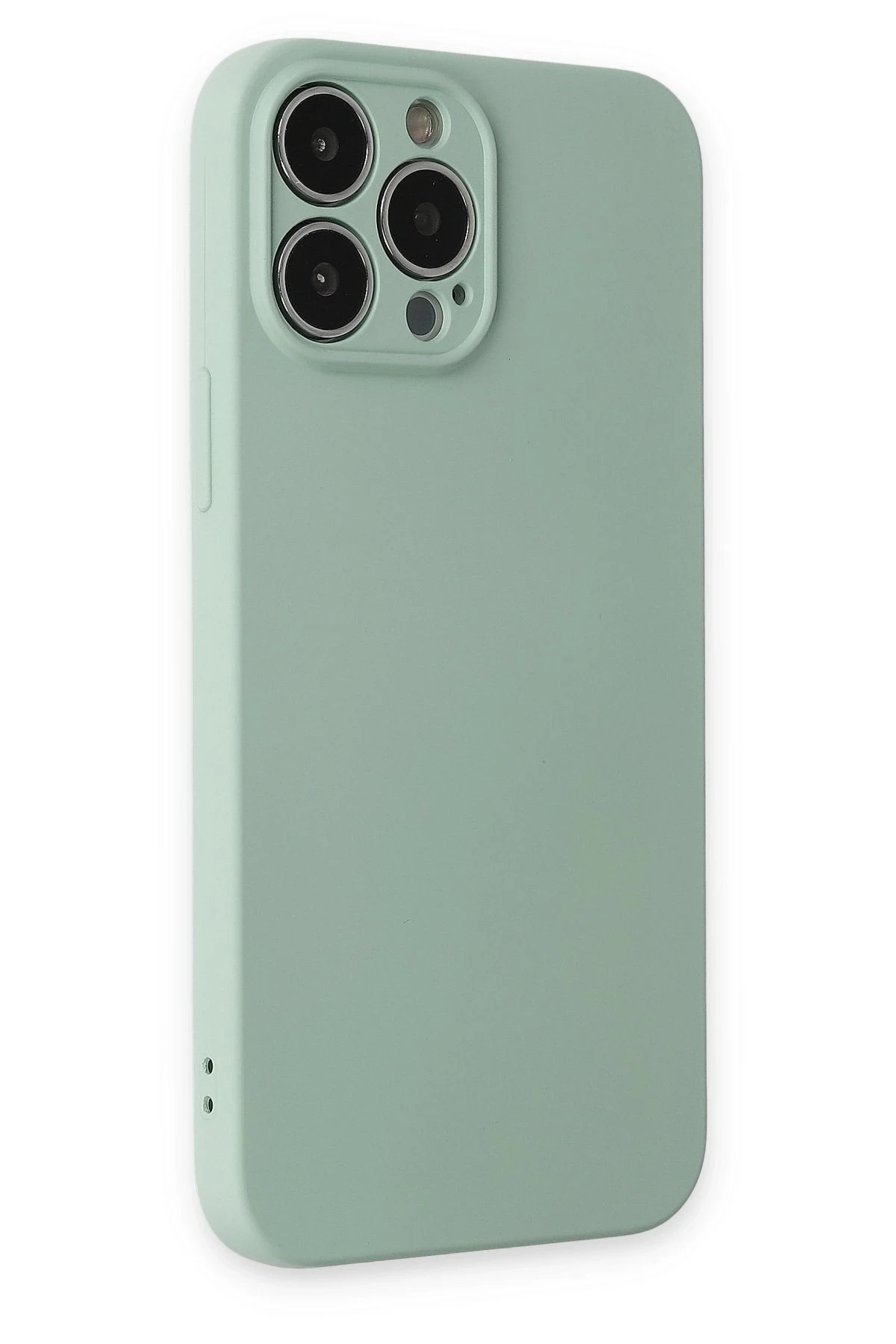 Newface iPhone 13 Pro Max Kılıf Nano içi Kadife Silikon - Su Yeşili