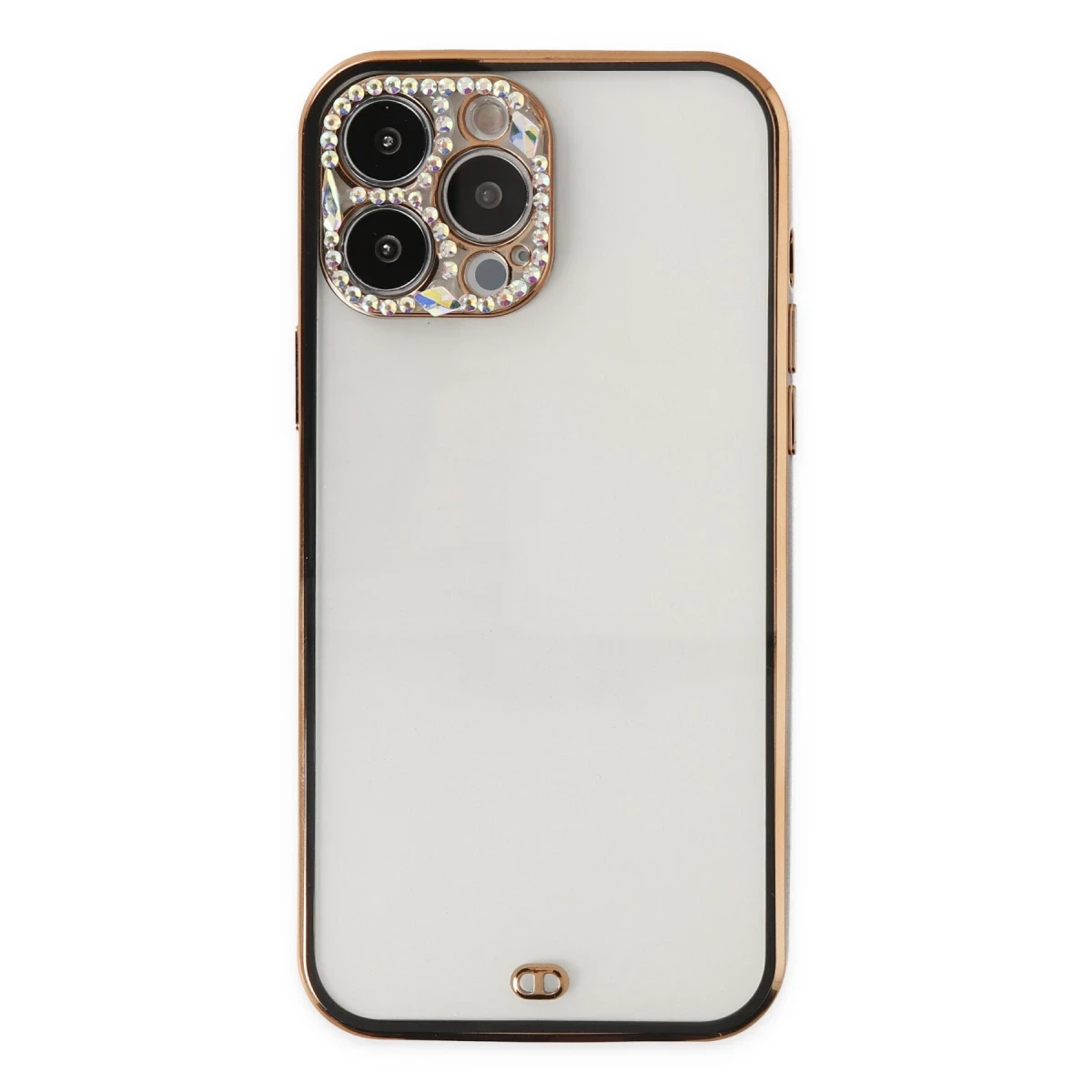 Newface Apple iPhone 13 Pro Kılıf Liva Taşlı Silikon - Siyah — görsel 4