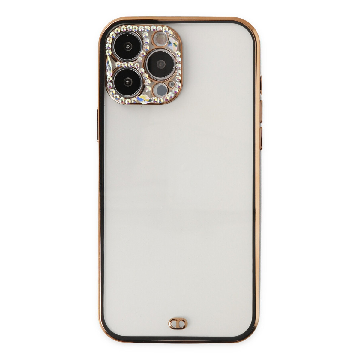 Newface Apple iPhone 13 Pro Kılıf Liva Taşlı Silikon - Siyah — görsel 7