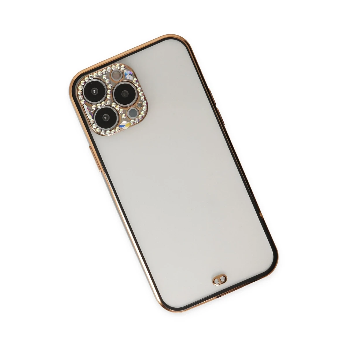 Newface Apple iPhone 13 Pro Kılıf Liva Taşlı Silikon - Siyah — görsel 5
