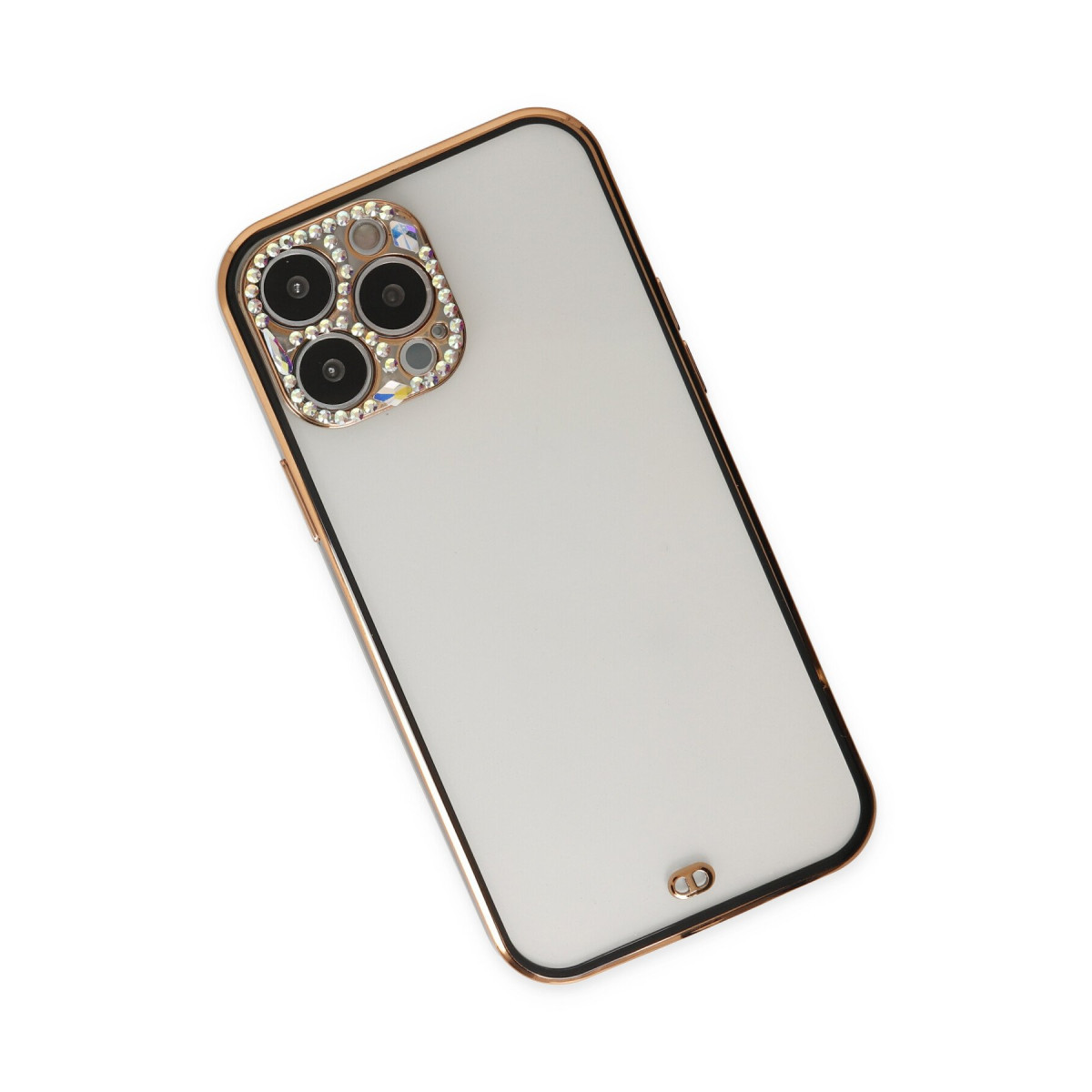 Newface Apple iPhone 13 Pro Kılıf Liva Taşlı Silikon - Siyah — görsel 8