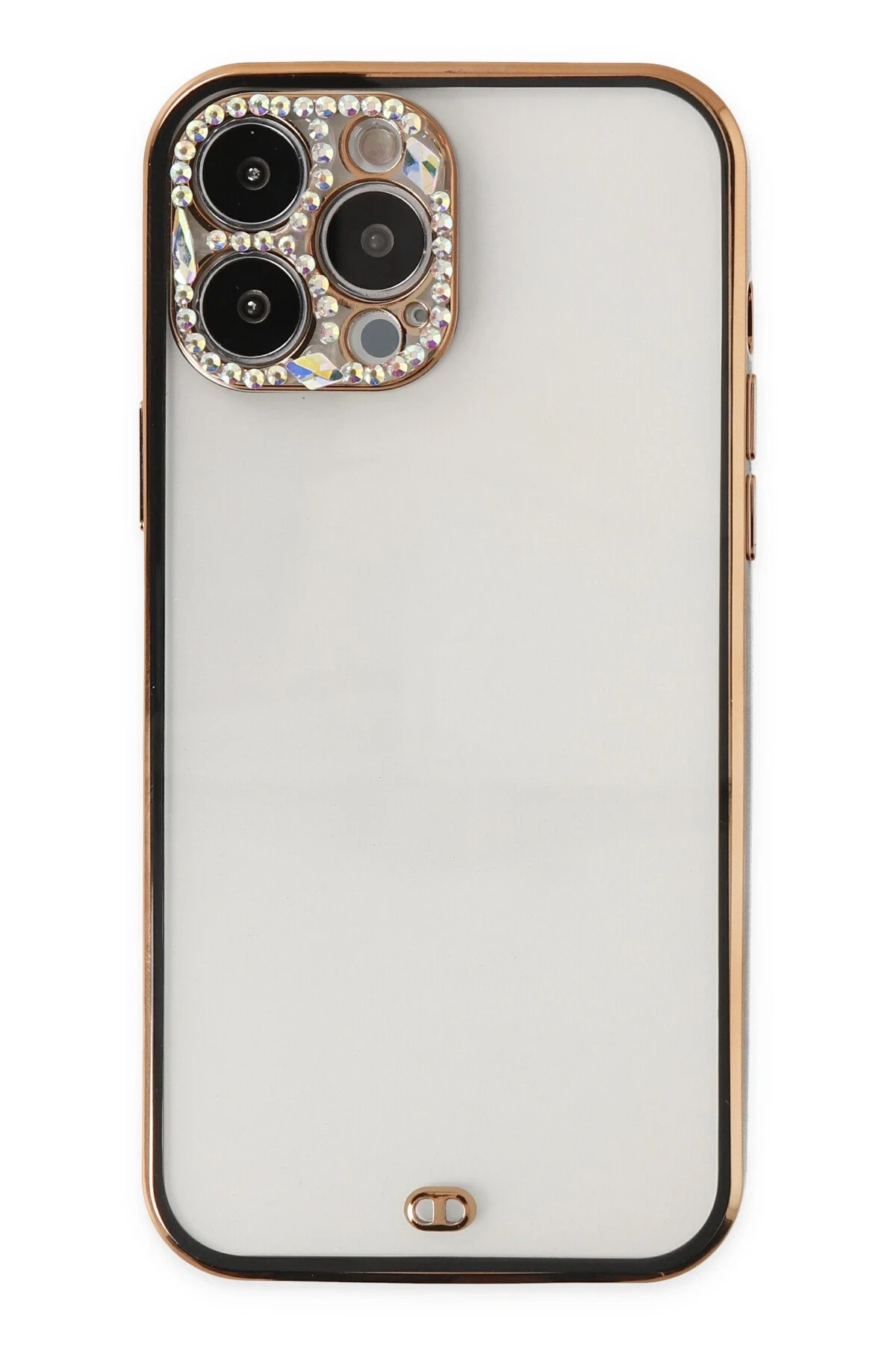 Newface Apple iPhone 13 Pro Max Kılıf Liva Taşlı Silikon - Siyah