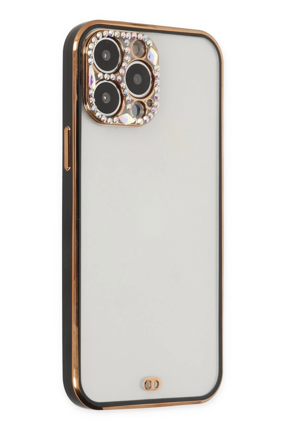 Newface Apple iPhone 13 Pro Max Kılıf Liva Taşlı Silikon - Siyah — görsel 3
