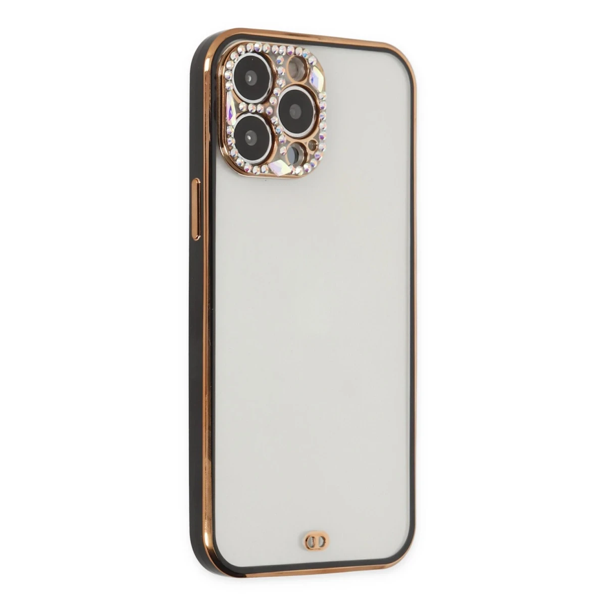 Newface Apple iPhone 13 Pro Max Kılıf Liva Taşlı Silikon - Siyah — görsel 6