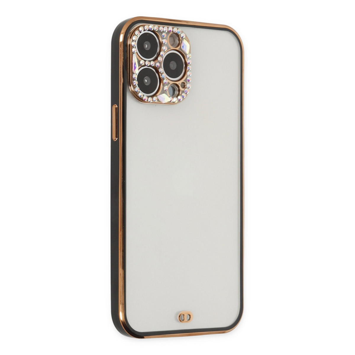 Newface Apple iPhone 13 Pro Max Kılıf Liva Taşlı Silikon - Siyah — görsel 9