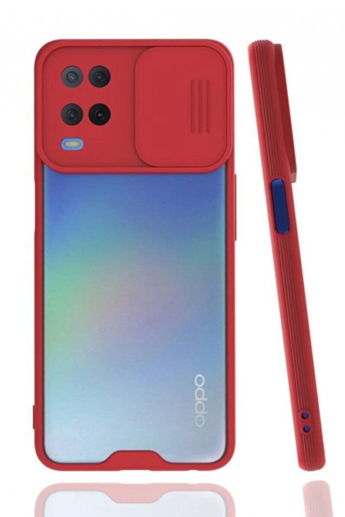 Newface Realme 8 Kılıf Platin Kamera Koruma Silikon - Kırmızı