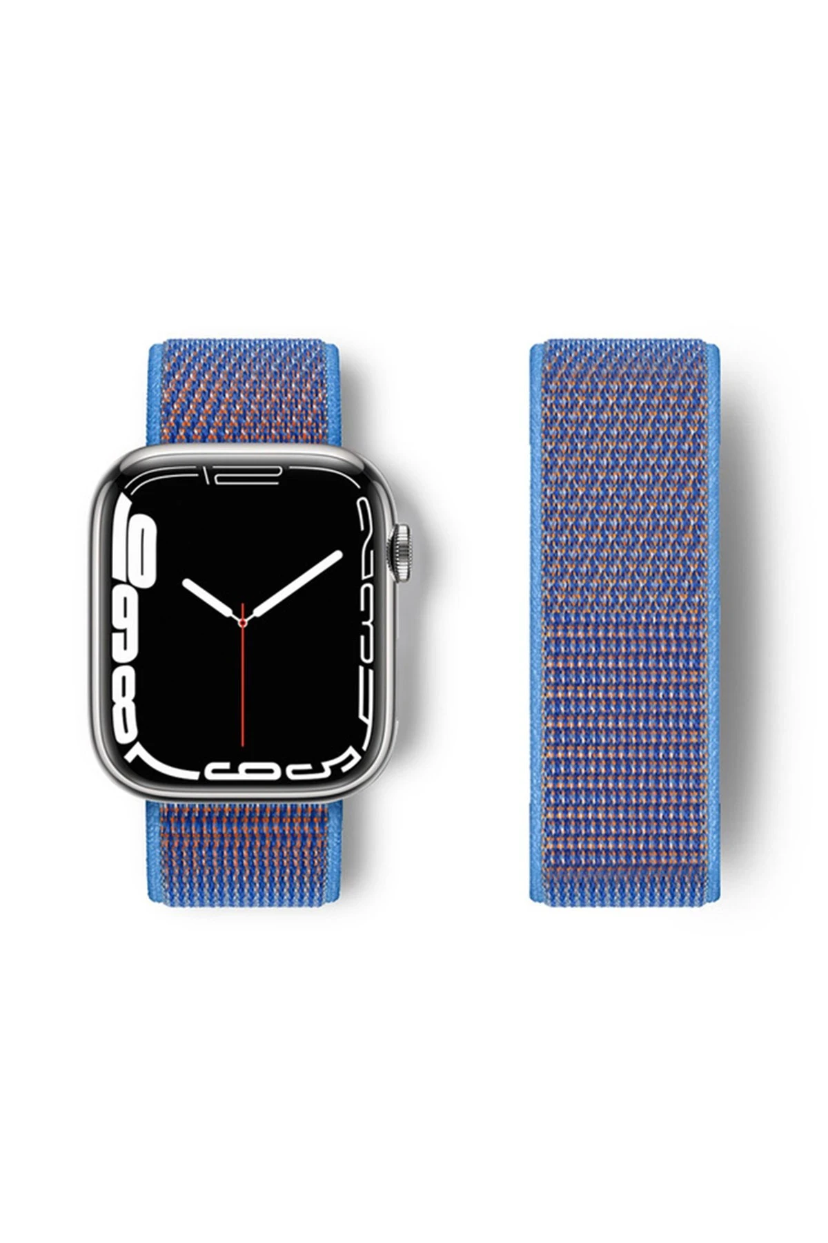 Newface Apple Watch 42mm Hasırlı Cırtcırtlı Kordon - Mor