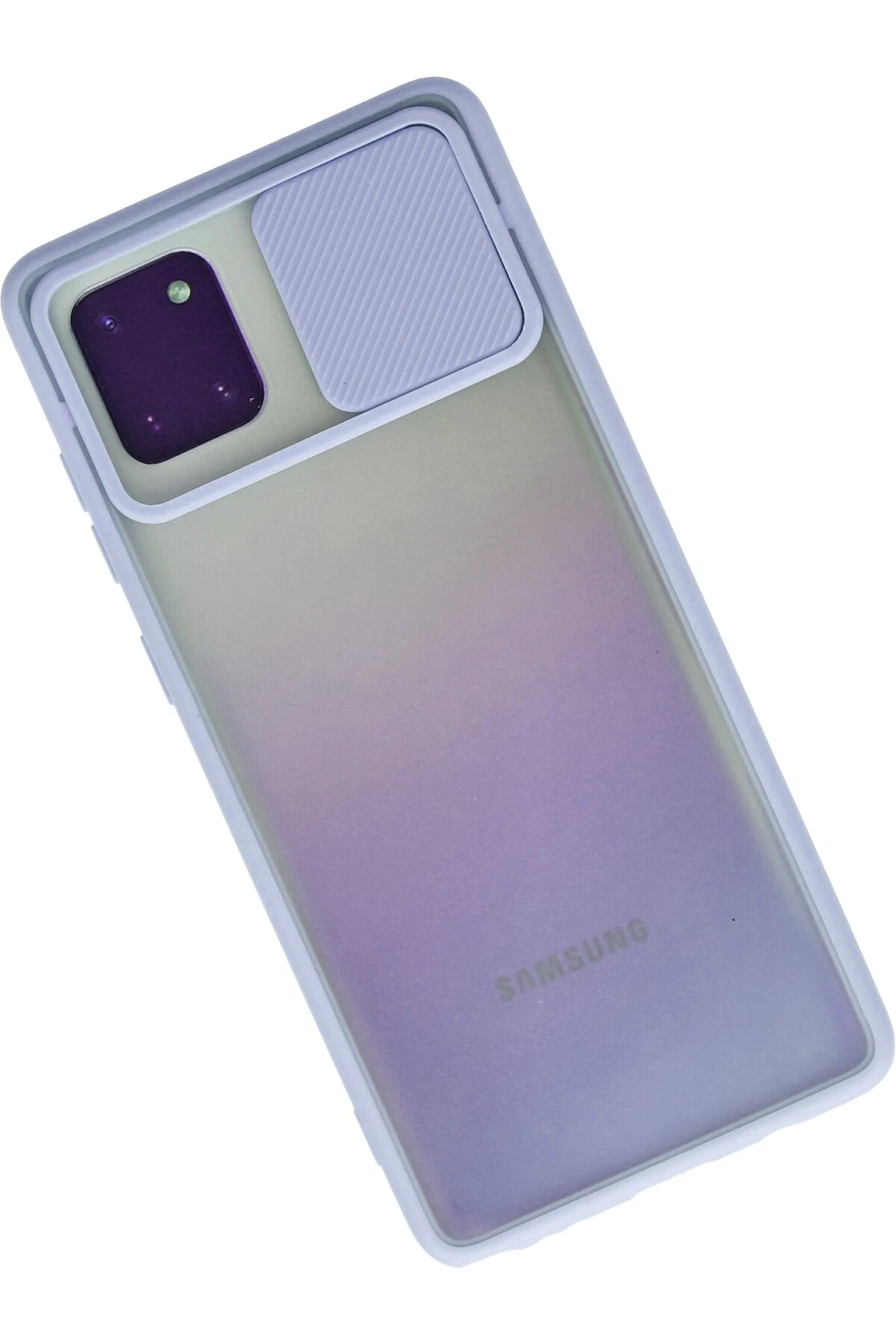 Newface Samsung Galaxy A81 / Note 10 Lite Kılıf Palm Buzlu Kamera Sürgülü Silikon - Lila — görsel 2
