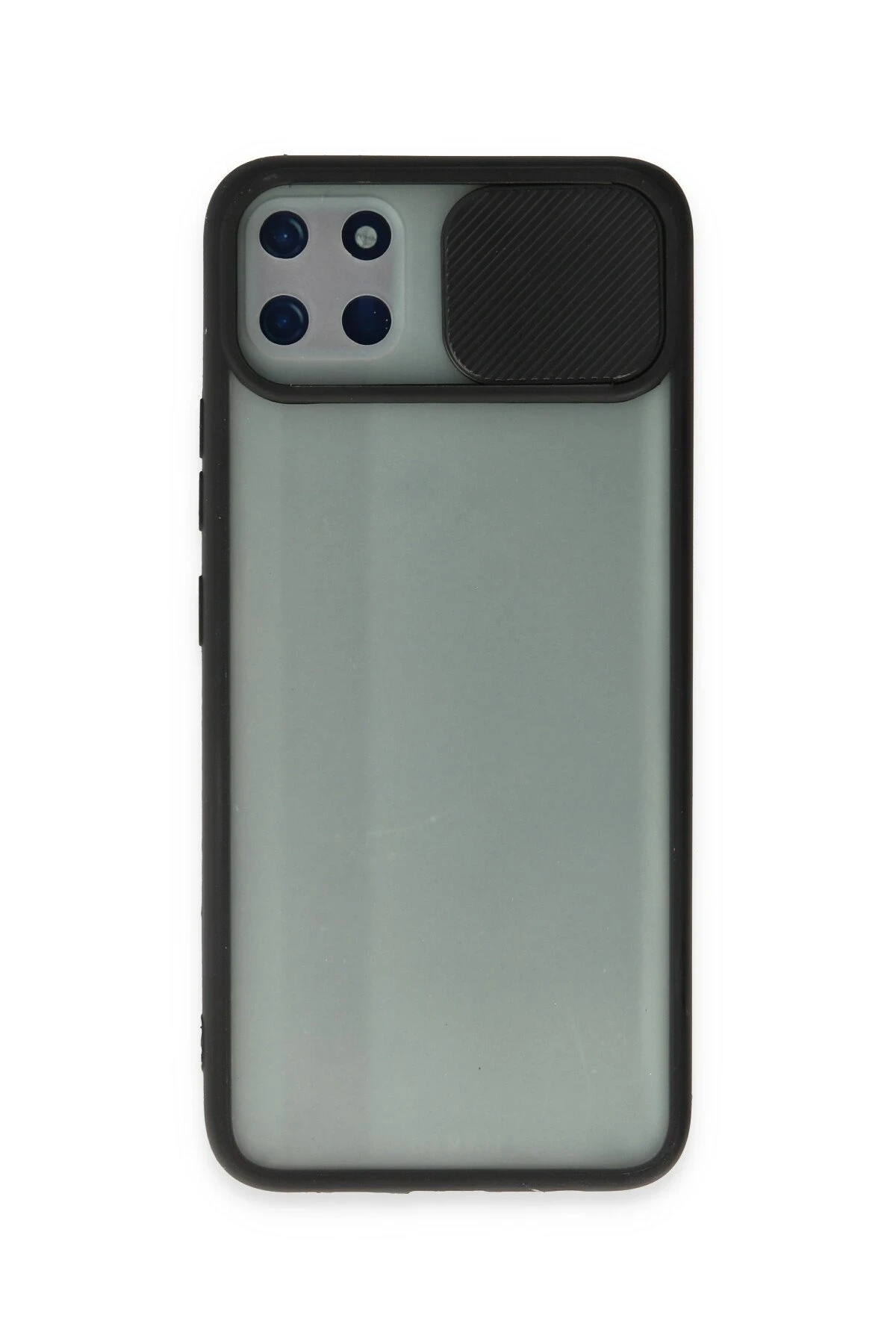 Newface Realme C11 Kılıf Palm Buzlu Kamera Sürgülü Silikon - Siyah