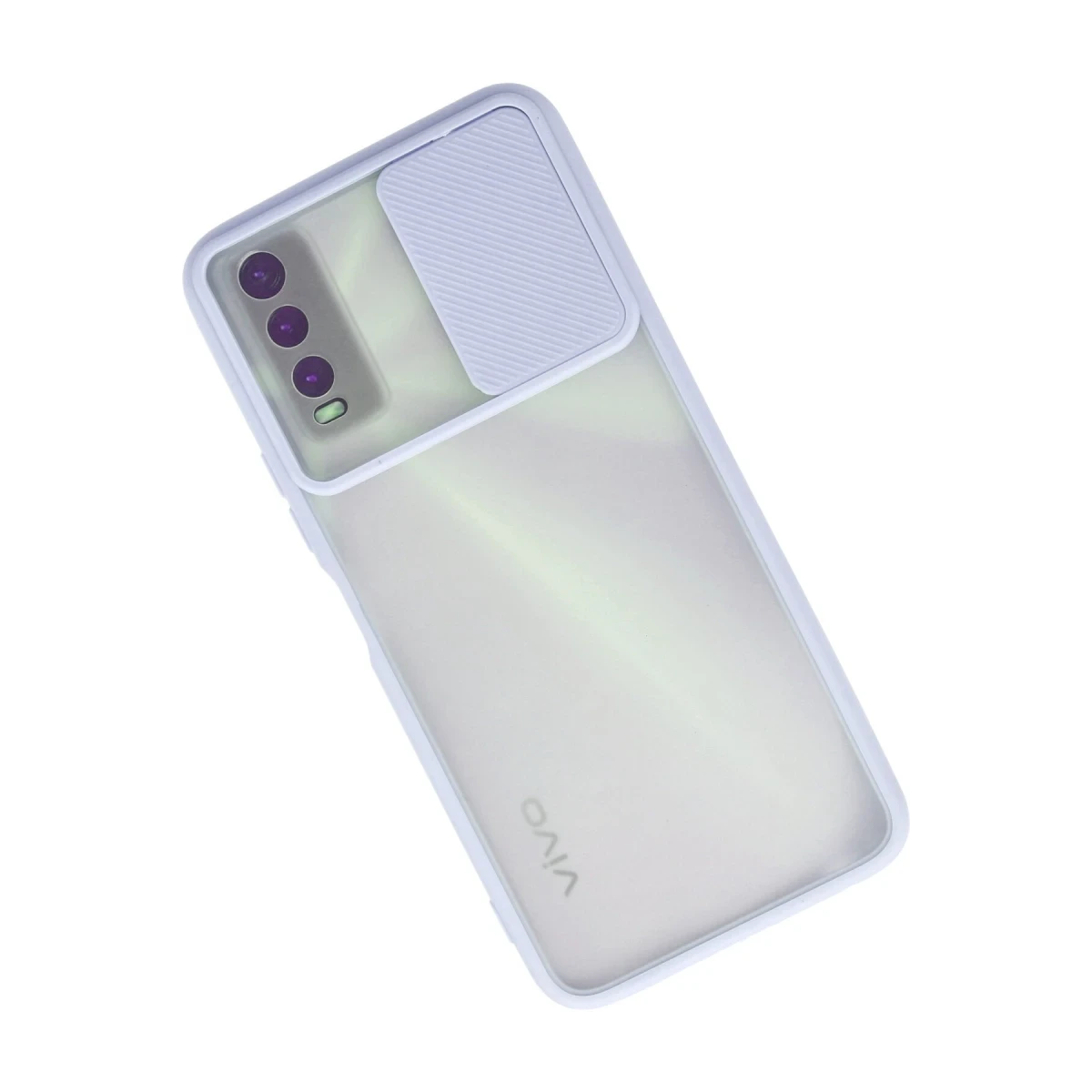 Newface Vivo Y11S Kılıf Palm Buzlu Kamera Sürgülü Silikon - Lila — görsel 5