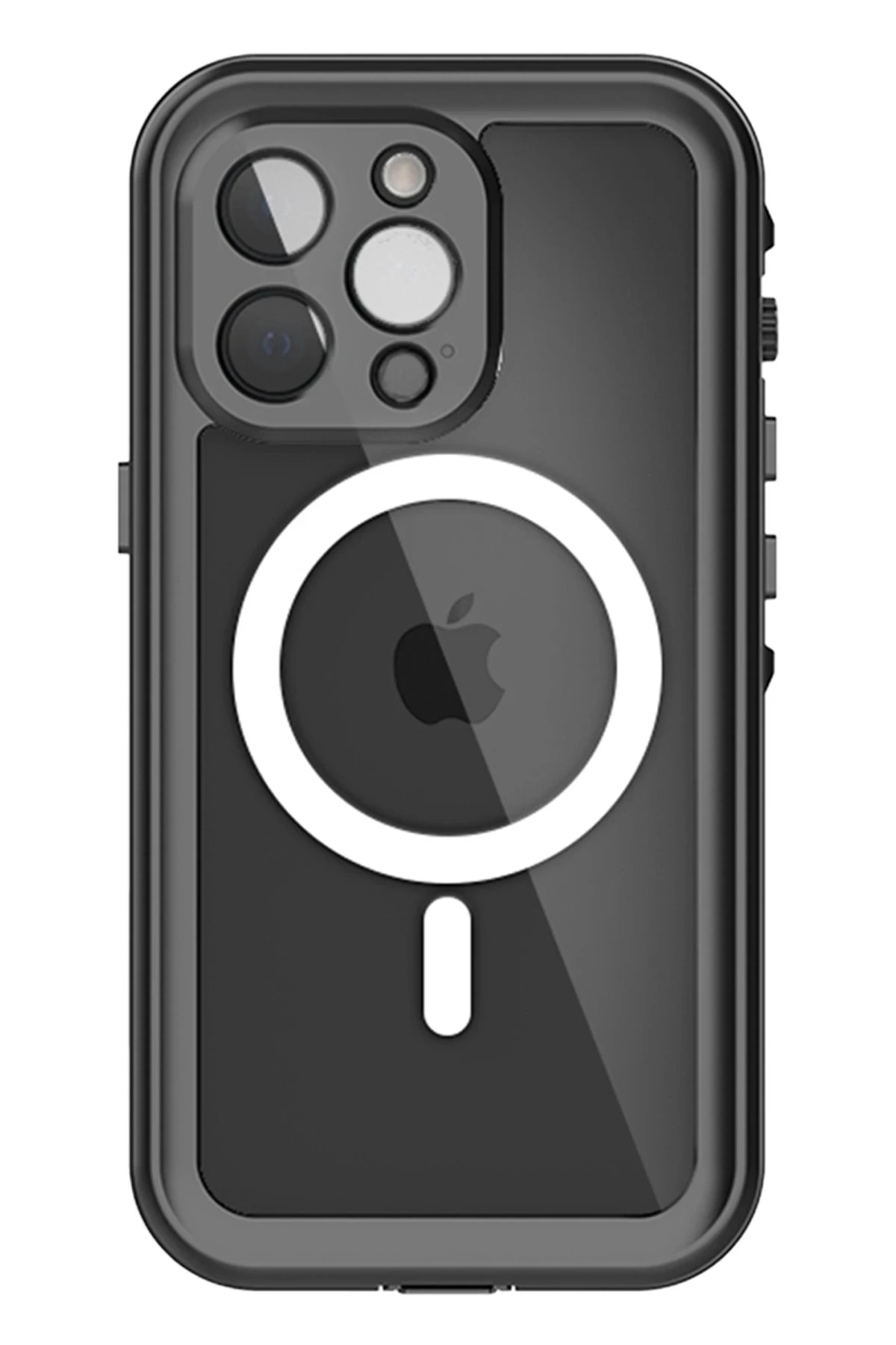 Newface Apple iPhone 13 Pro Kılıf Red Pepper Magneticsafe Su Geçirmez Kılıf - Siyah-Gri