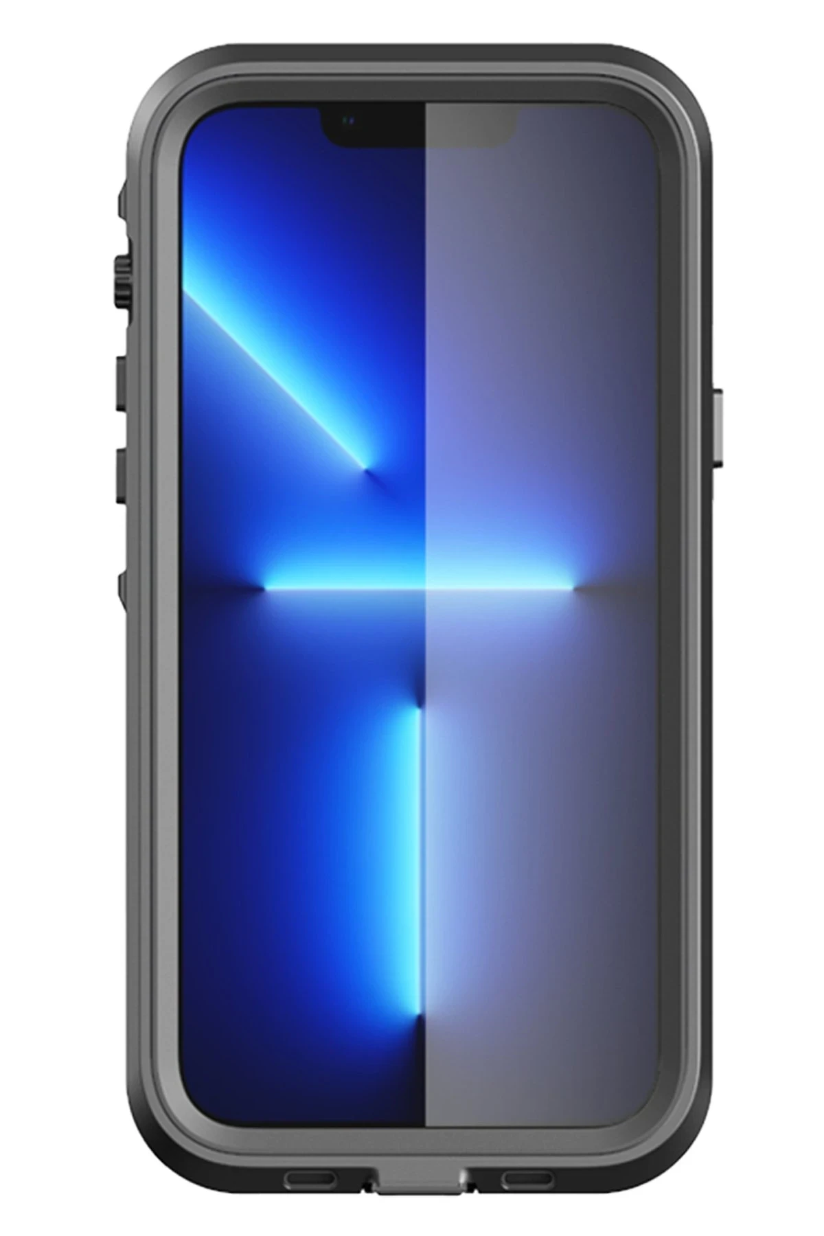 Newface Apple iPhone 13 Pro Max Kılıf Red Pepper Magneticsafe Su Geçirmez Kılıf - Siyah-Gri — görsel 2