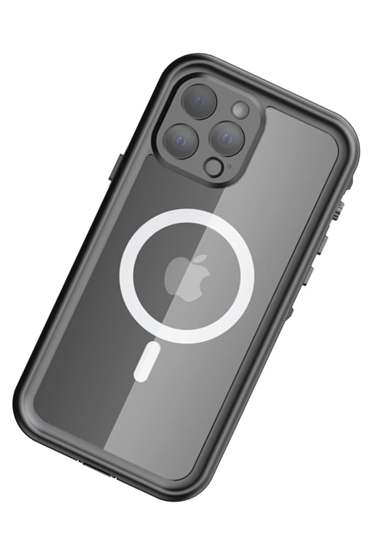 Newface Apple iPhone 13 Pro Max Kılıf Red Pepper Magneticsafe Su Geçirmez Kılıf - Siyah-Gri — görsel 3