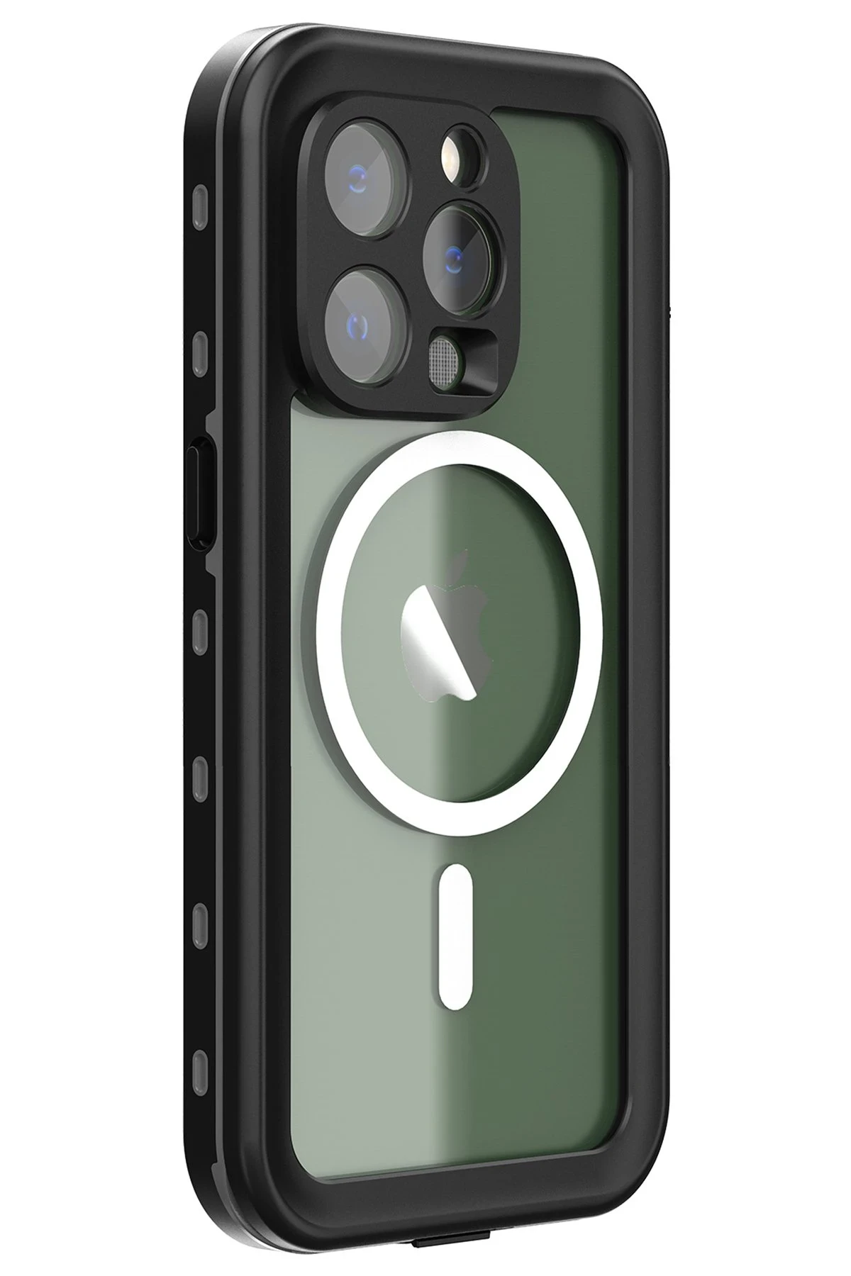 Newface Apple iPhone 14 Pro Kılıf Red Pepper Magneticsafe Su Geçirmez Kılıf - Siyah-Gri