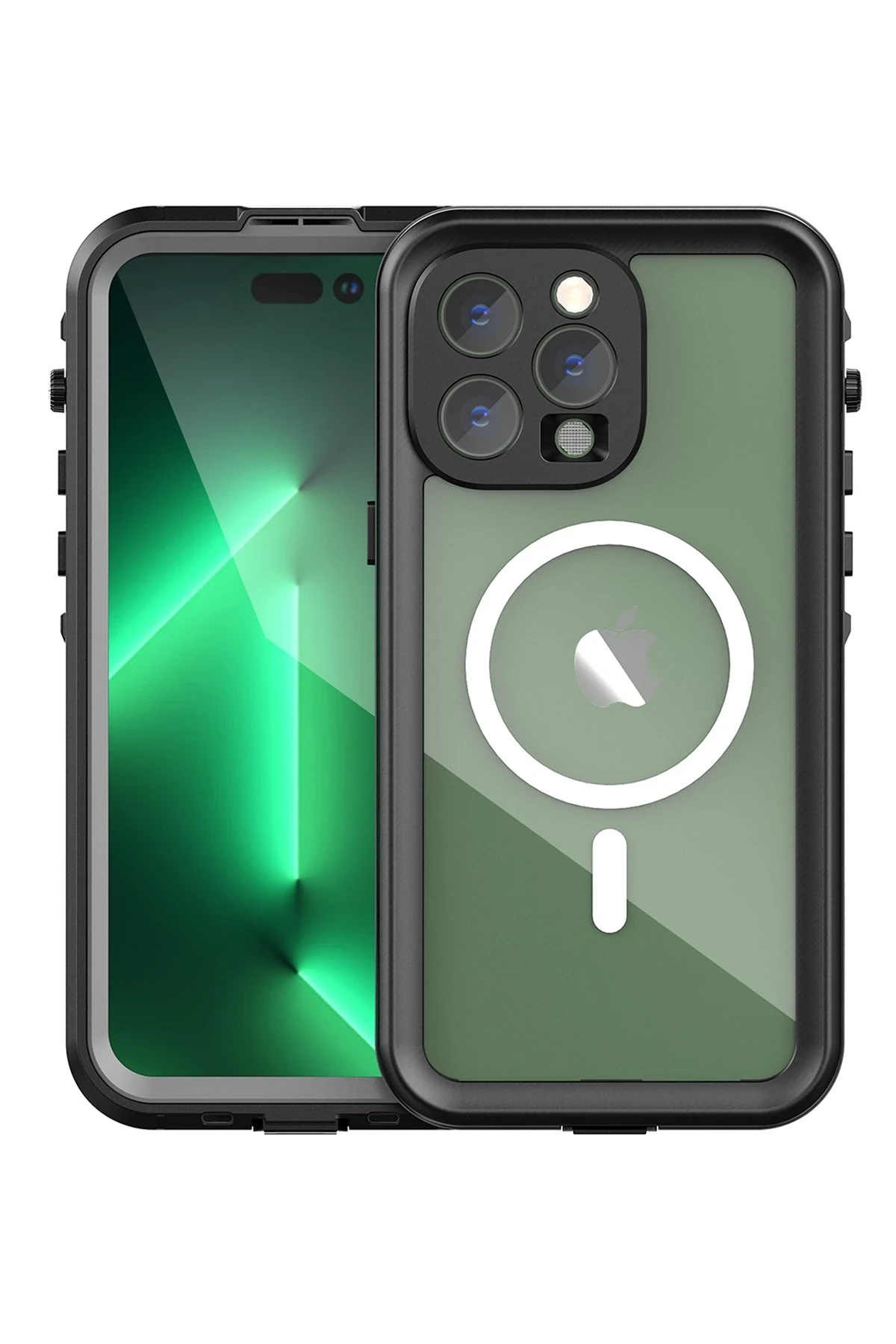 Newface Apple iPhone 14 Pro Max Kılıf Red Pepper Magneticsafe Su Geçirmez Kılıf - Siyah-Gri — görsel 3