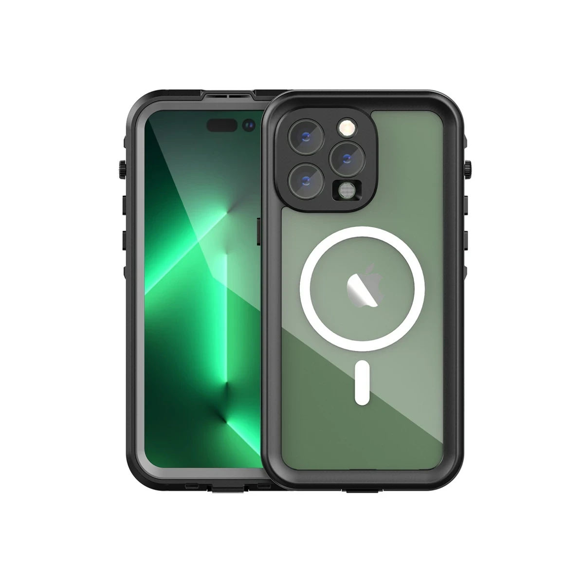 Newface Apple iPhone 14 Pro Max Kılıf Red Pepper Magneticsafe Su Geçirmez Kılıf - Siyah-Gri — görsel 7